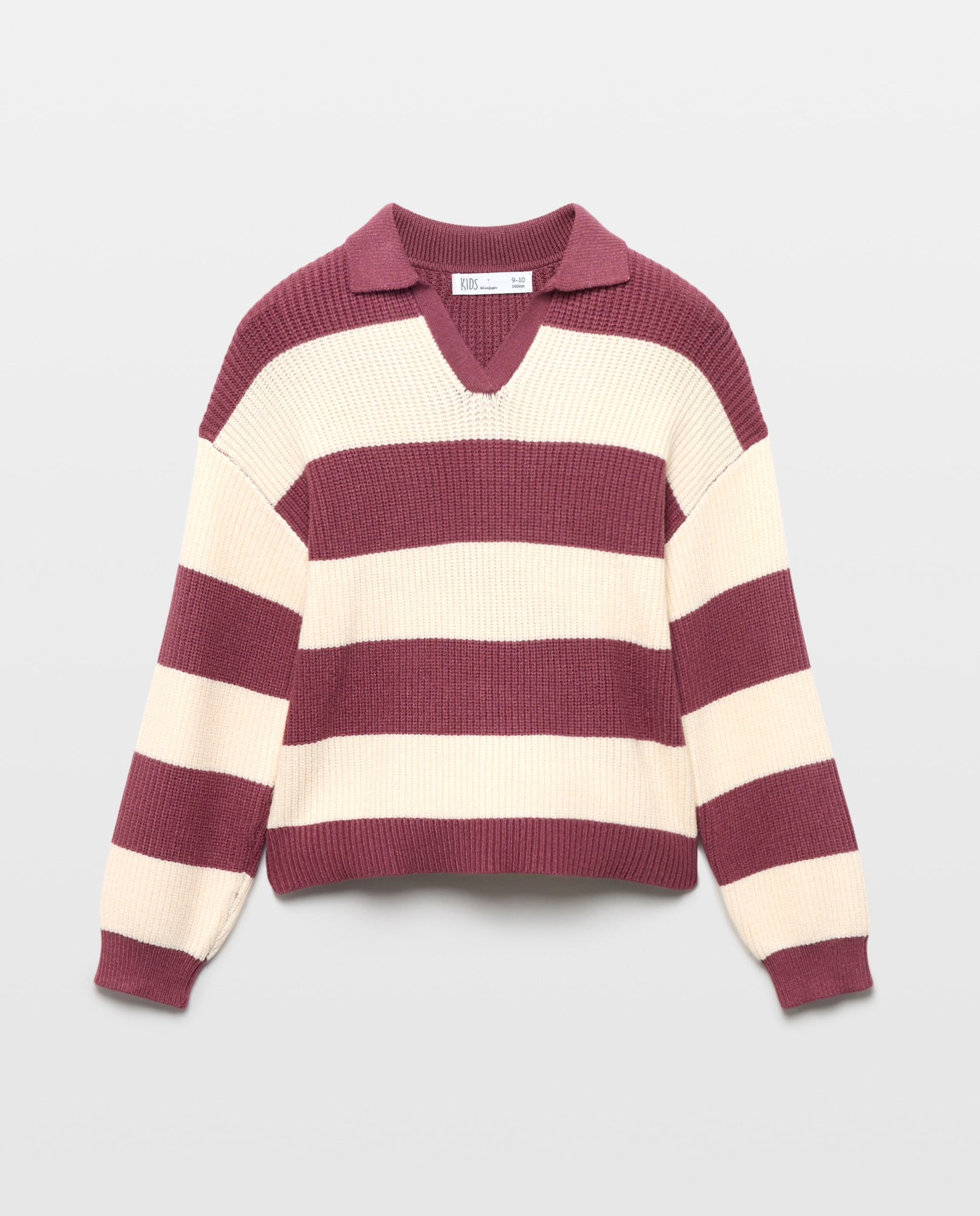 Imagem 0 de Camisola de Malha com Risca Bicolor e Decote Redondo