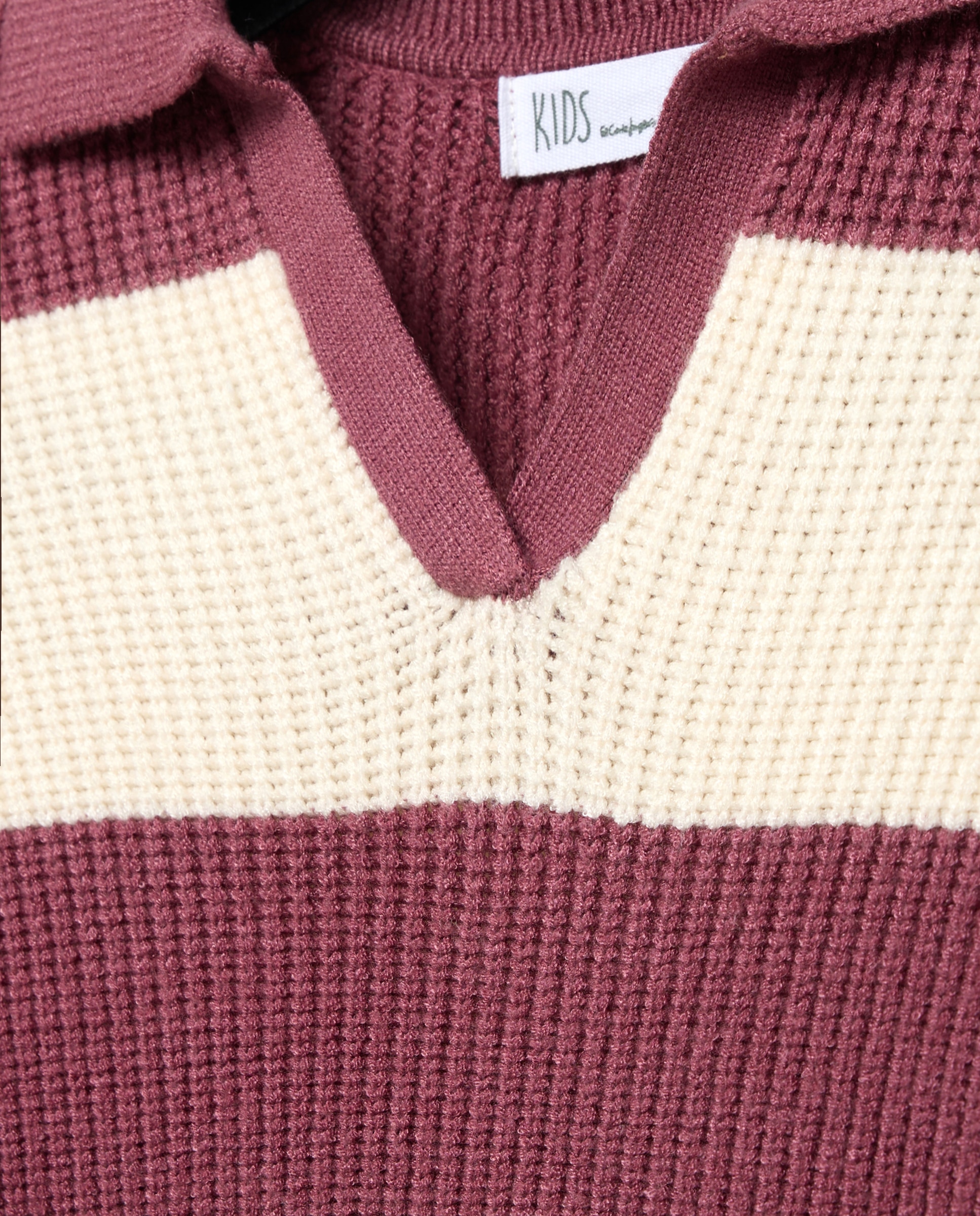 Camisola de Malha com Risca Bicolor e Decote Redondo Kids El Corte Inglés Rosa-2