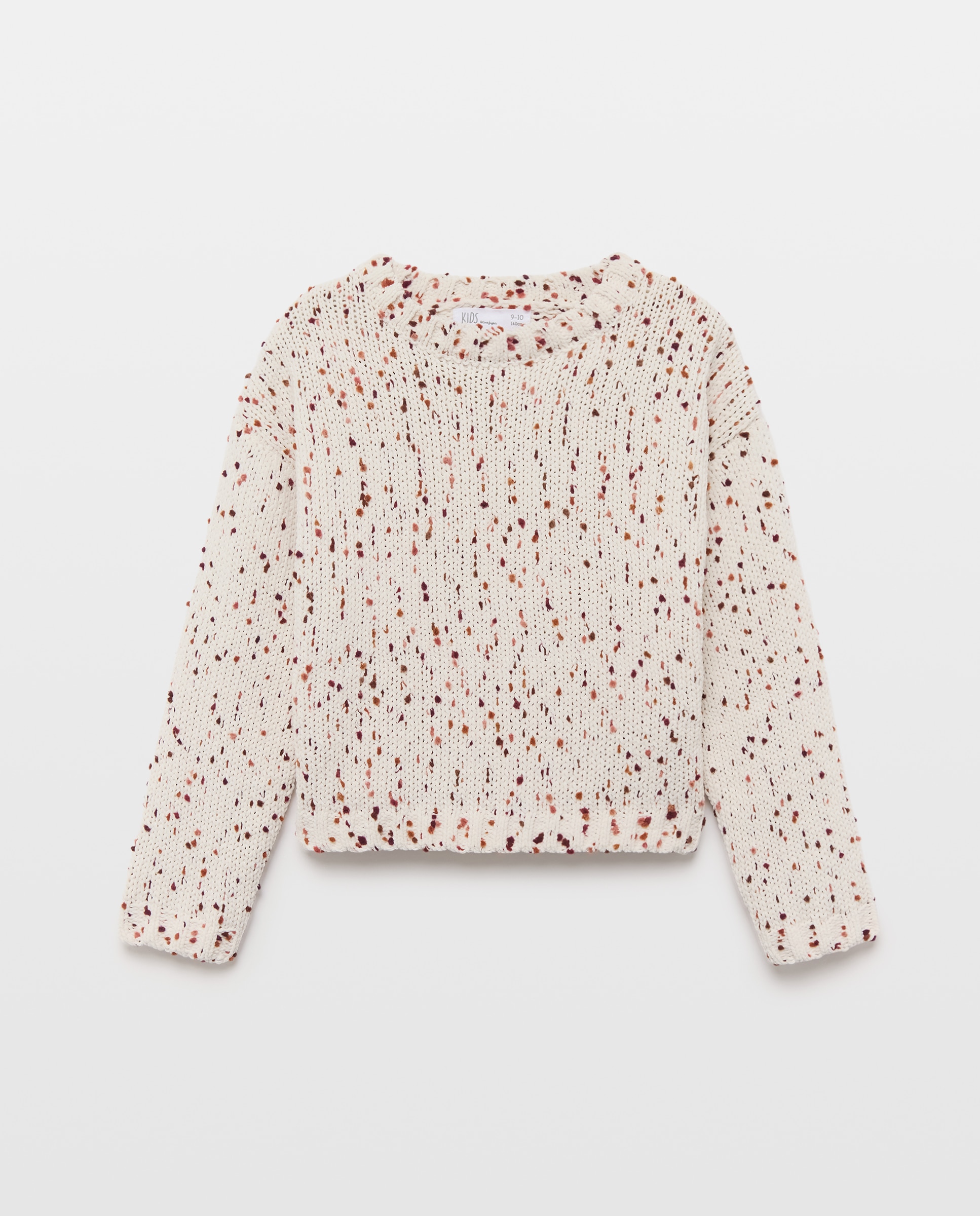 Jersey cuello caja chenilla neps de colores de niña - Kids El Corte Inglés - 120 Crudo 120 Crudo-4
