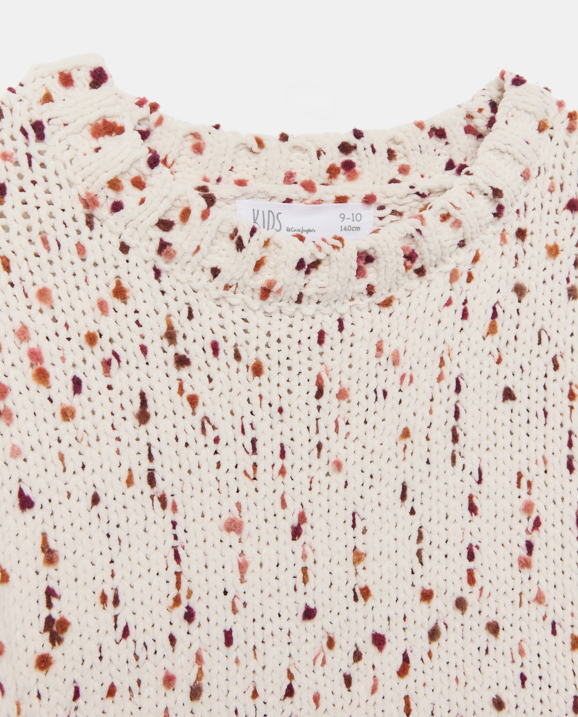 Jersey cuello caja chenilla neps de colores de niña - Kids El Corte Inglés - 120 Crudo 120 Crudo-5