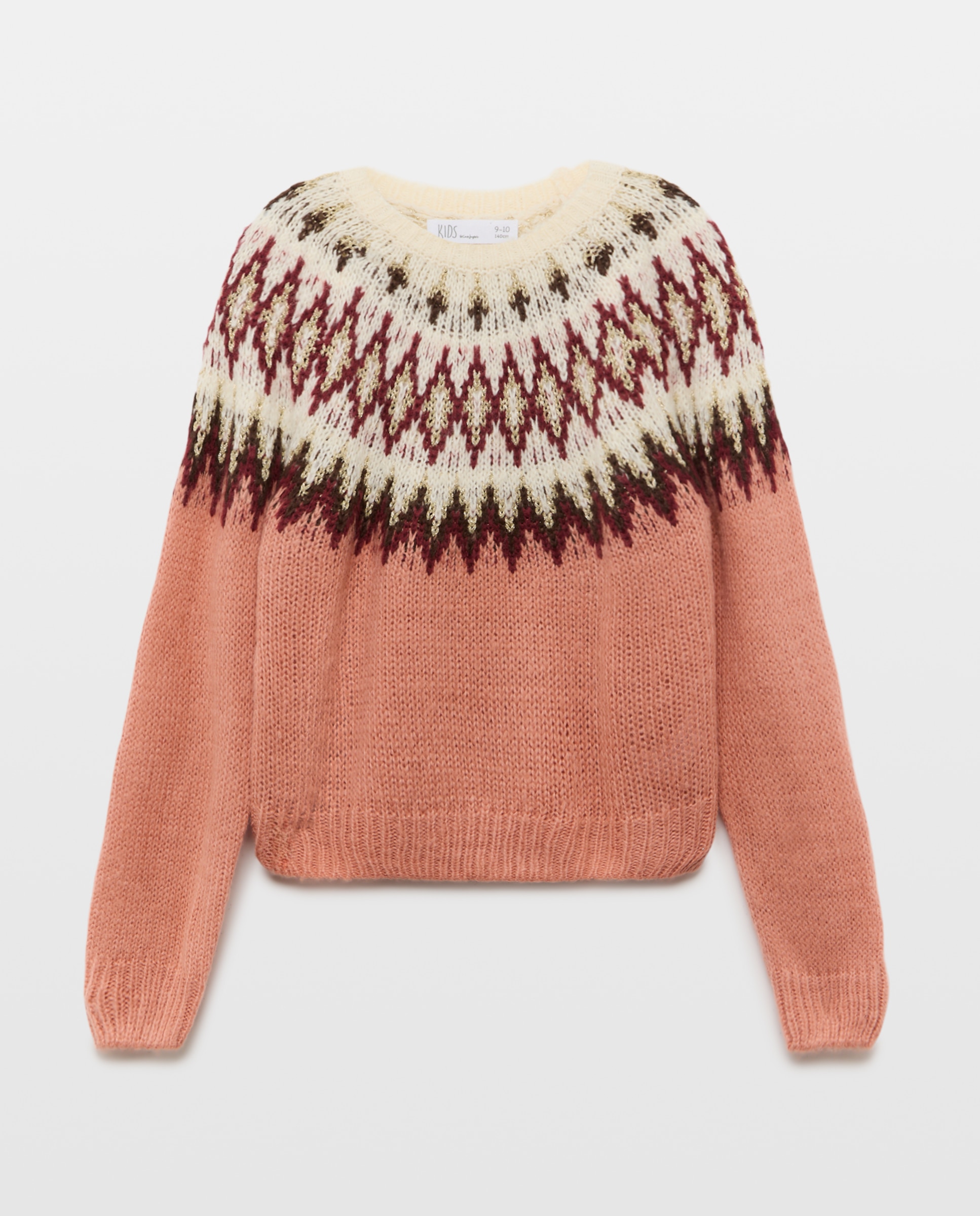 Jersey cuello caja jacquard de niña - Kids El Corte Inglés - Rosa Rosa-1