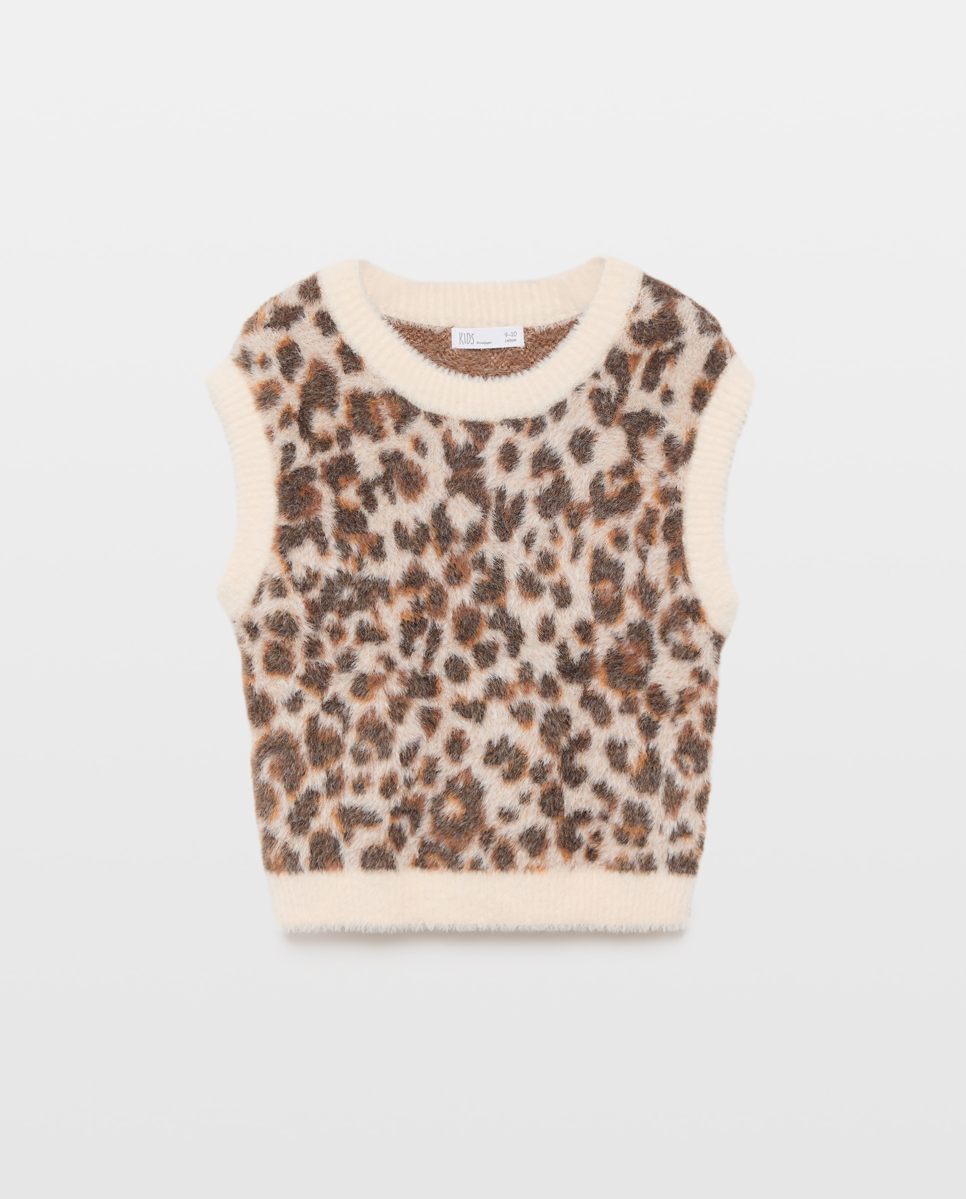Imagem 0 de Colete Fechado de Pelo com Intársia de Animal Print