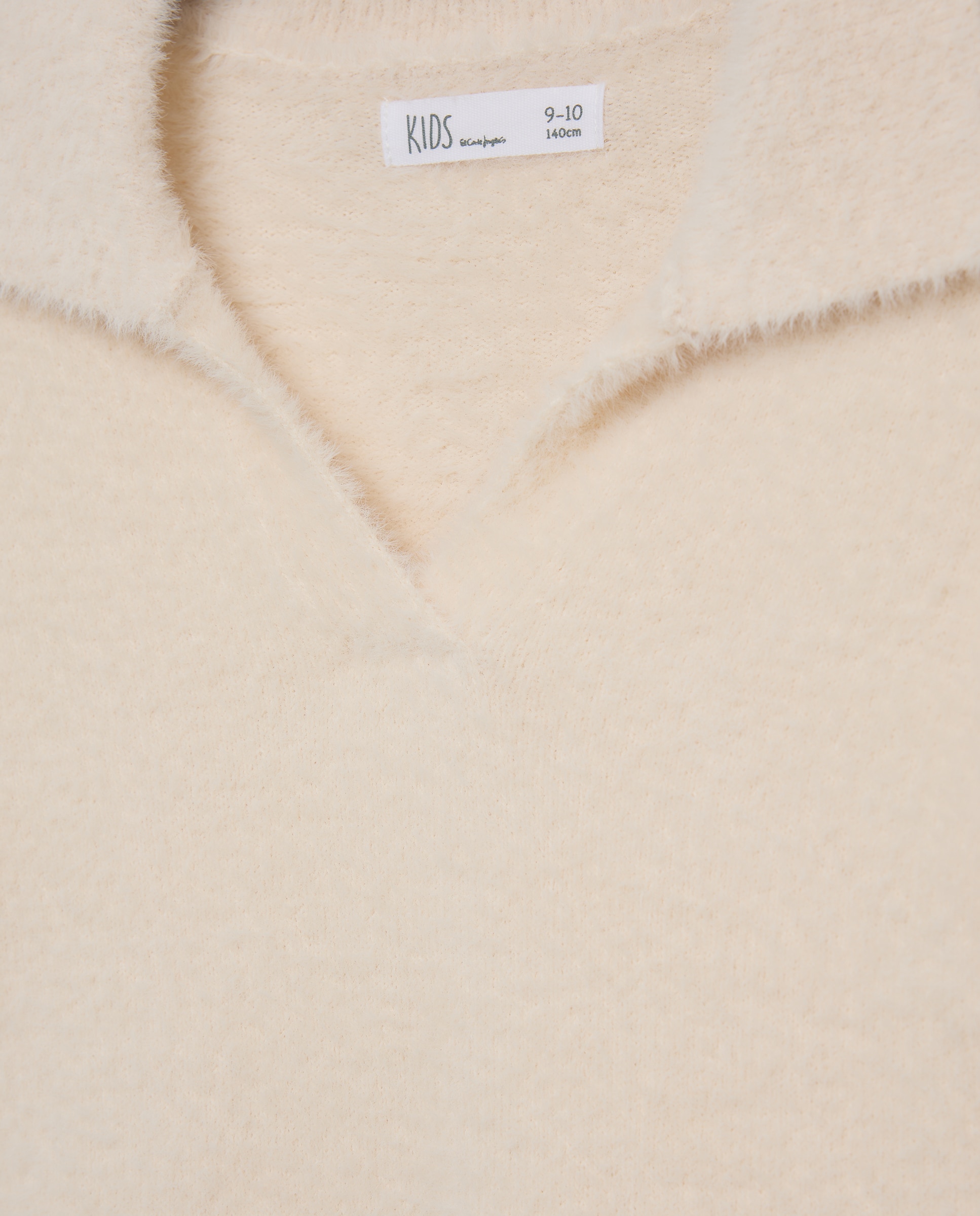 Jersey cuello polo pelo con contraste en puño de niña - Kids El Corte Inglés - 120 Crudo 120 Crudo-5