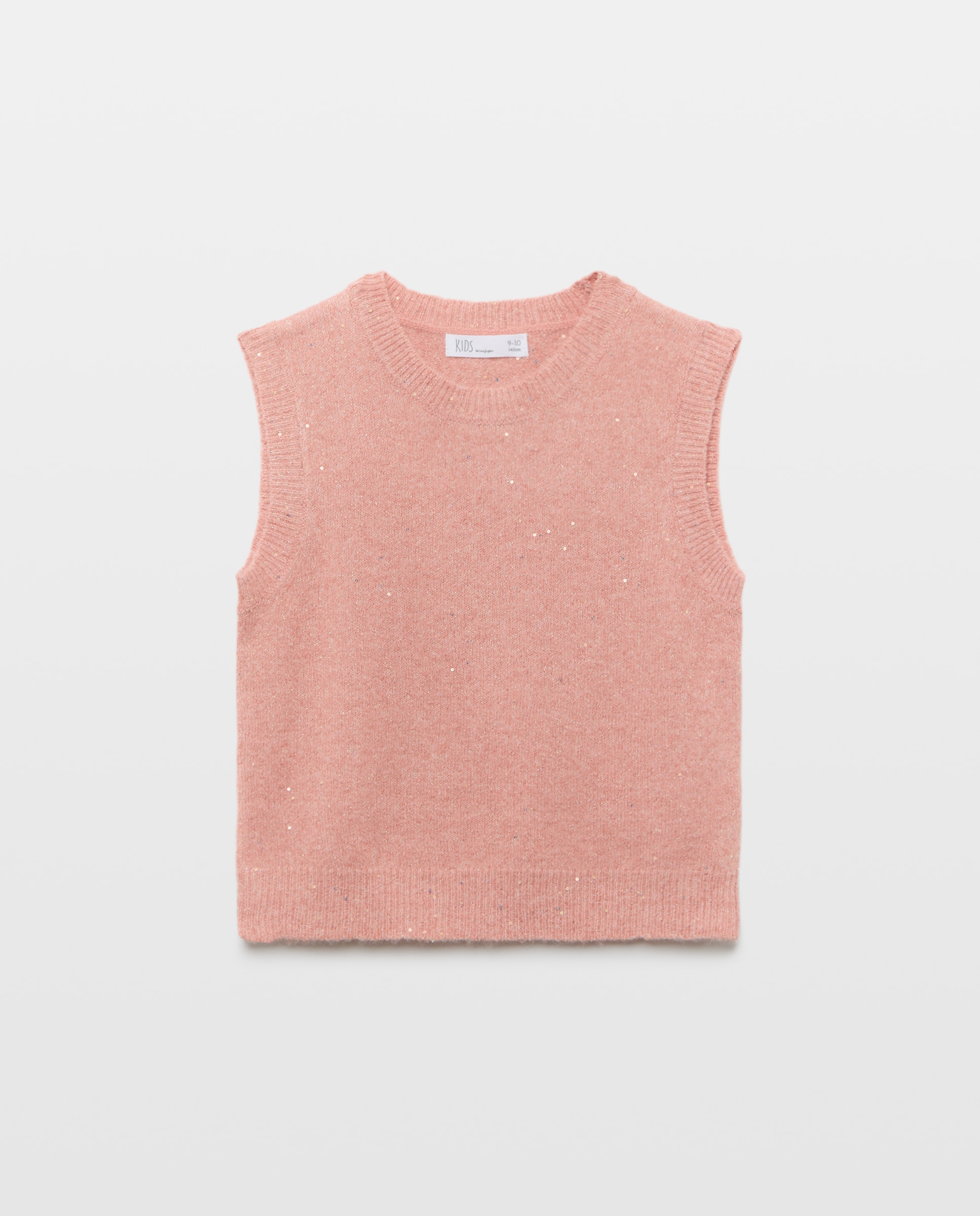 Chaleco tricot hilo con lentejuelas transparentes de niña - Kids El Corte Inglés - 650 Melocotón 650 Melocotón-1