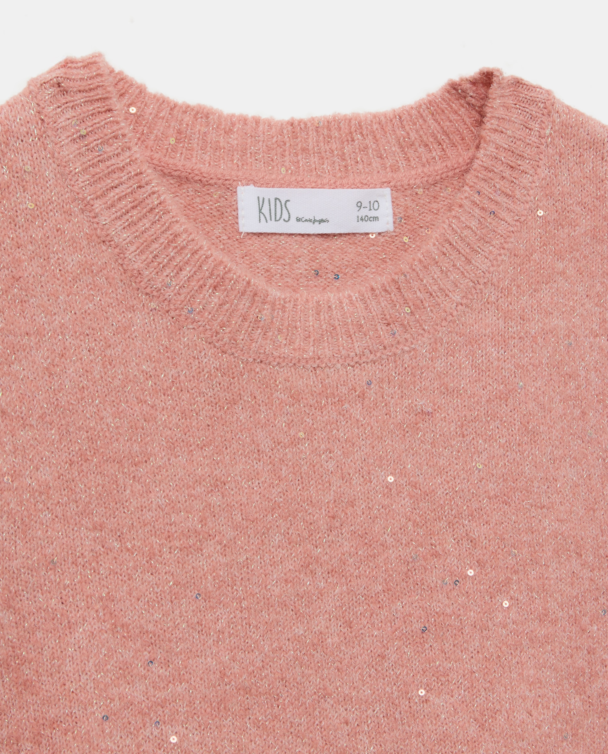 Chaleco tricot hilo con lentejuelas transparentes de niña - Kids El Corte Inglés - 650 Melocotón 650 Melocotón-2