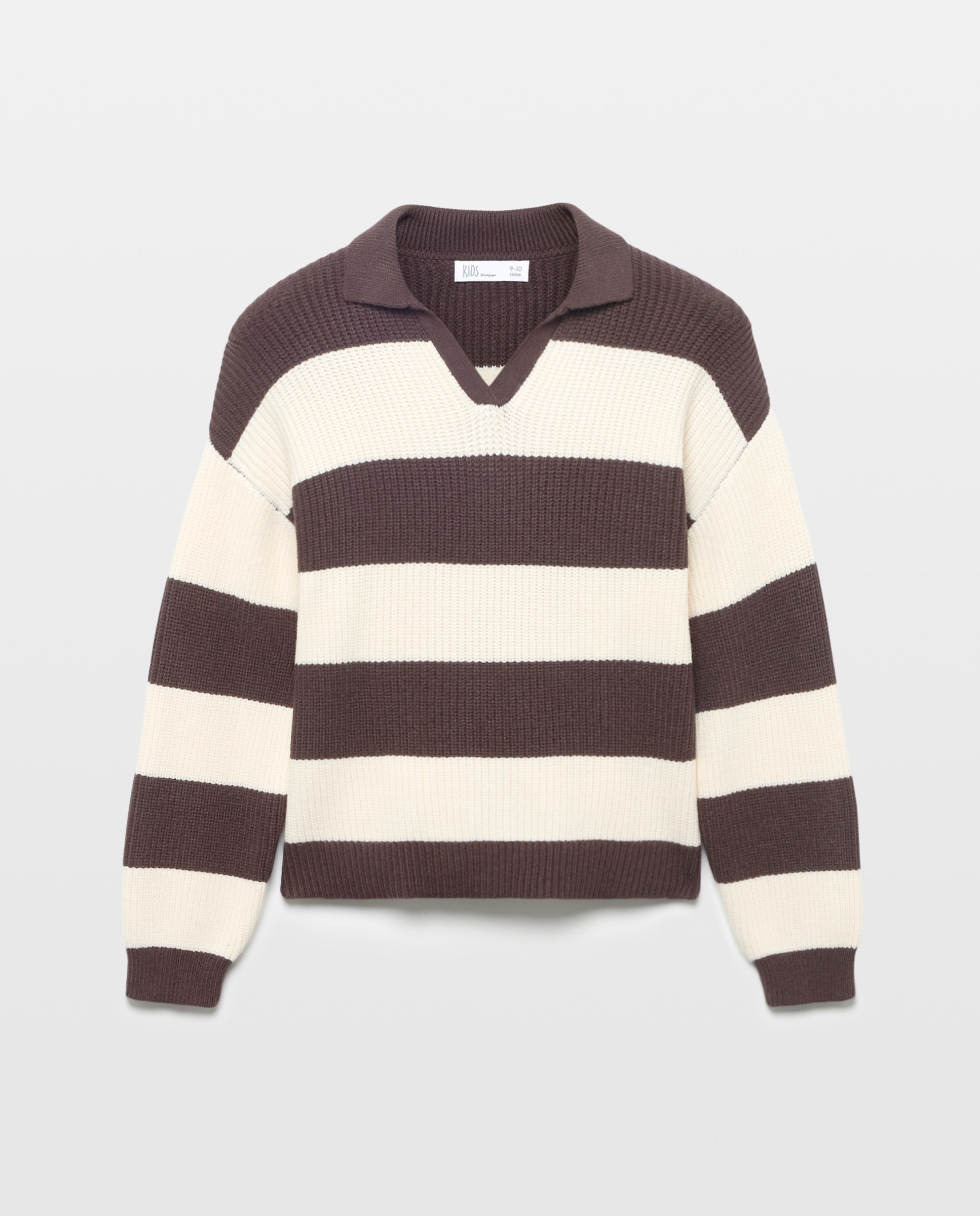 Imagem 0 de Camisola de Malha com Risca Bicolor e Colarinho de Polo