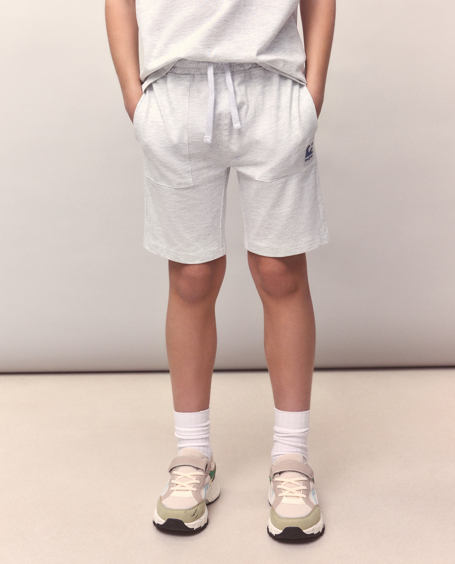 Bermudas de Felpa Single. Cinzento-claro-2