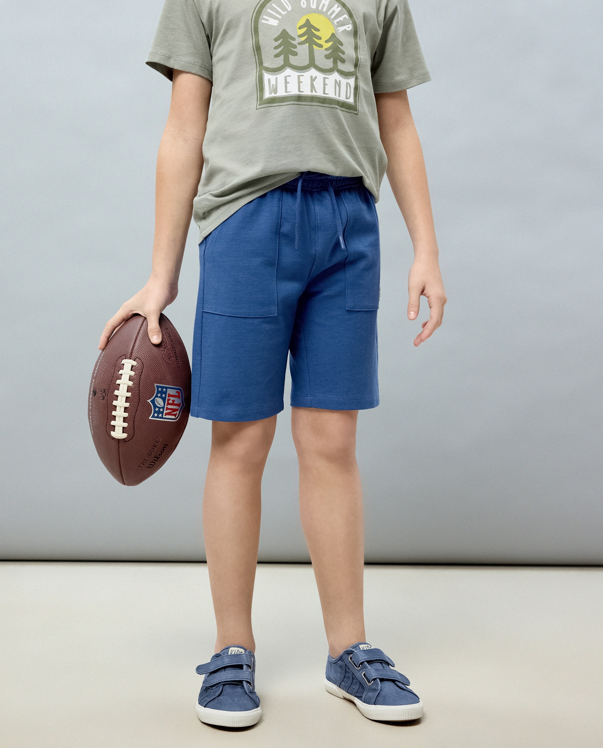 Bermudas com Fantasia de Piqué Azul-marinho-2