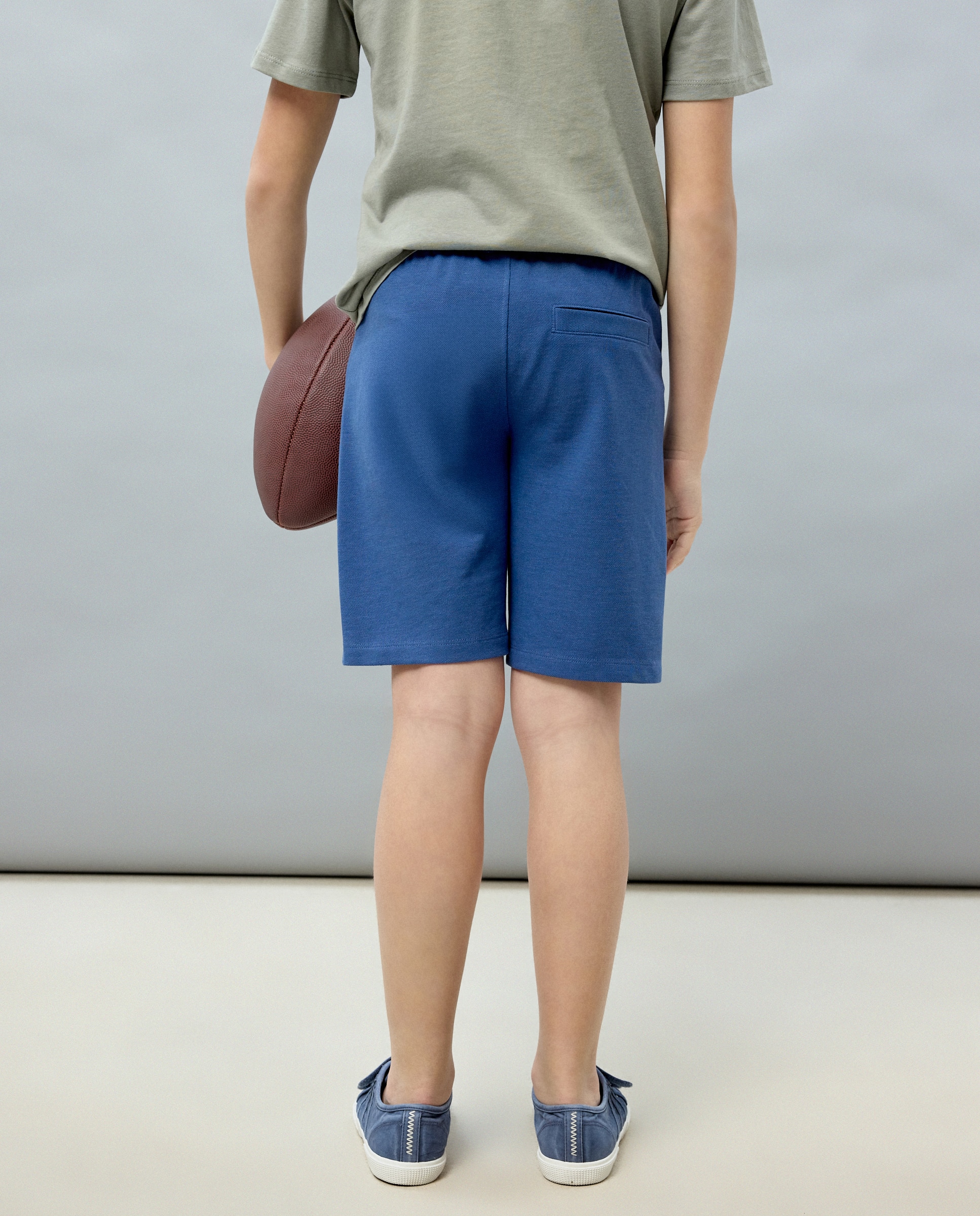 Bermudas com Fantasia de Piqué Azul-marinho-3