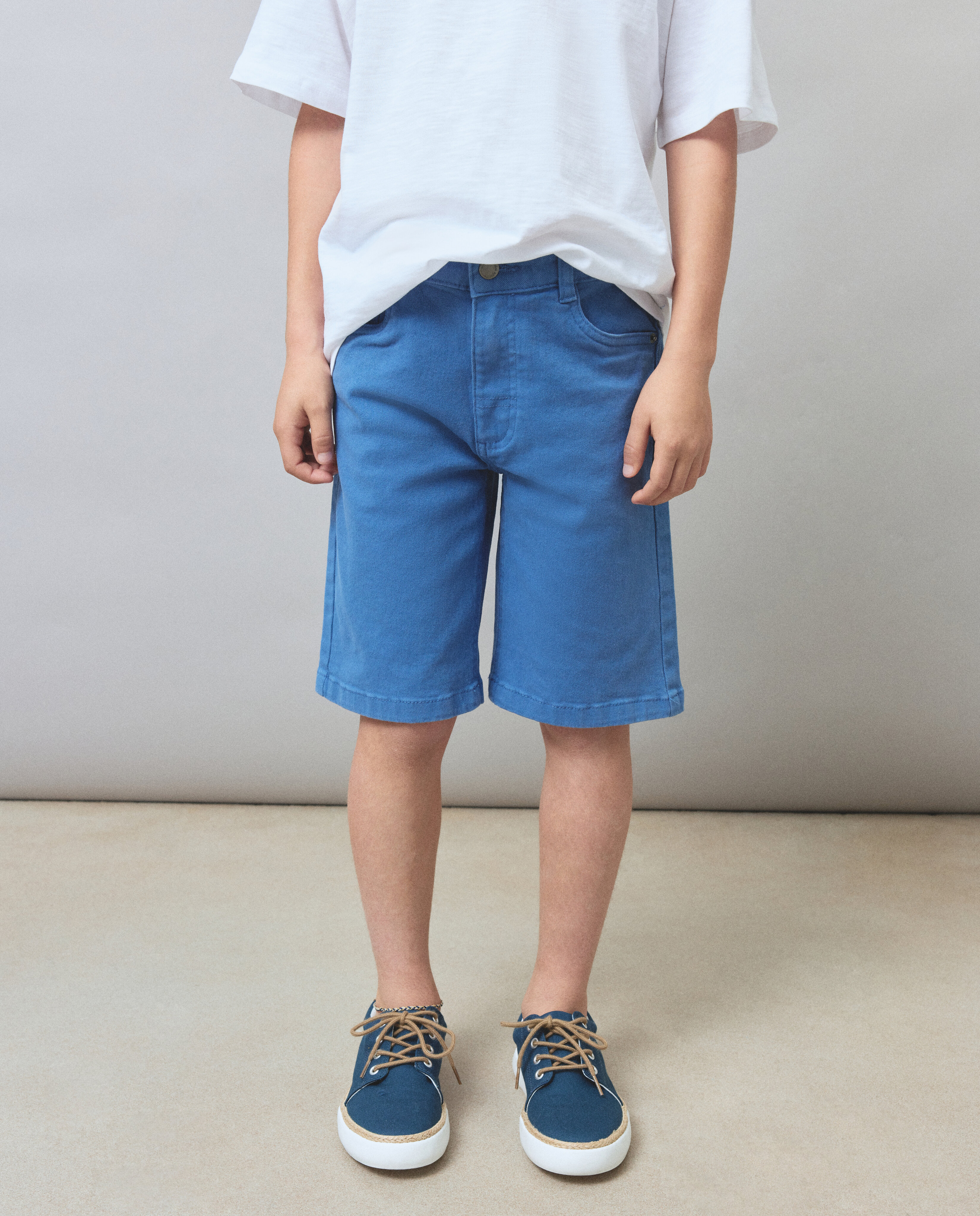 Bermudas Lisas com Cinco Bolsos Kids El Corte Inglés Azul-marinho-2