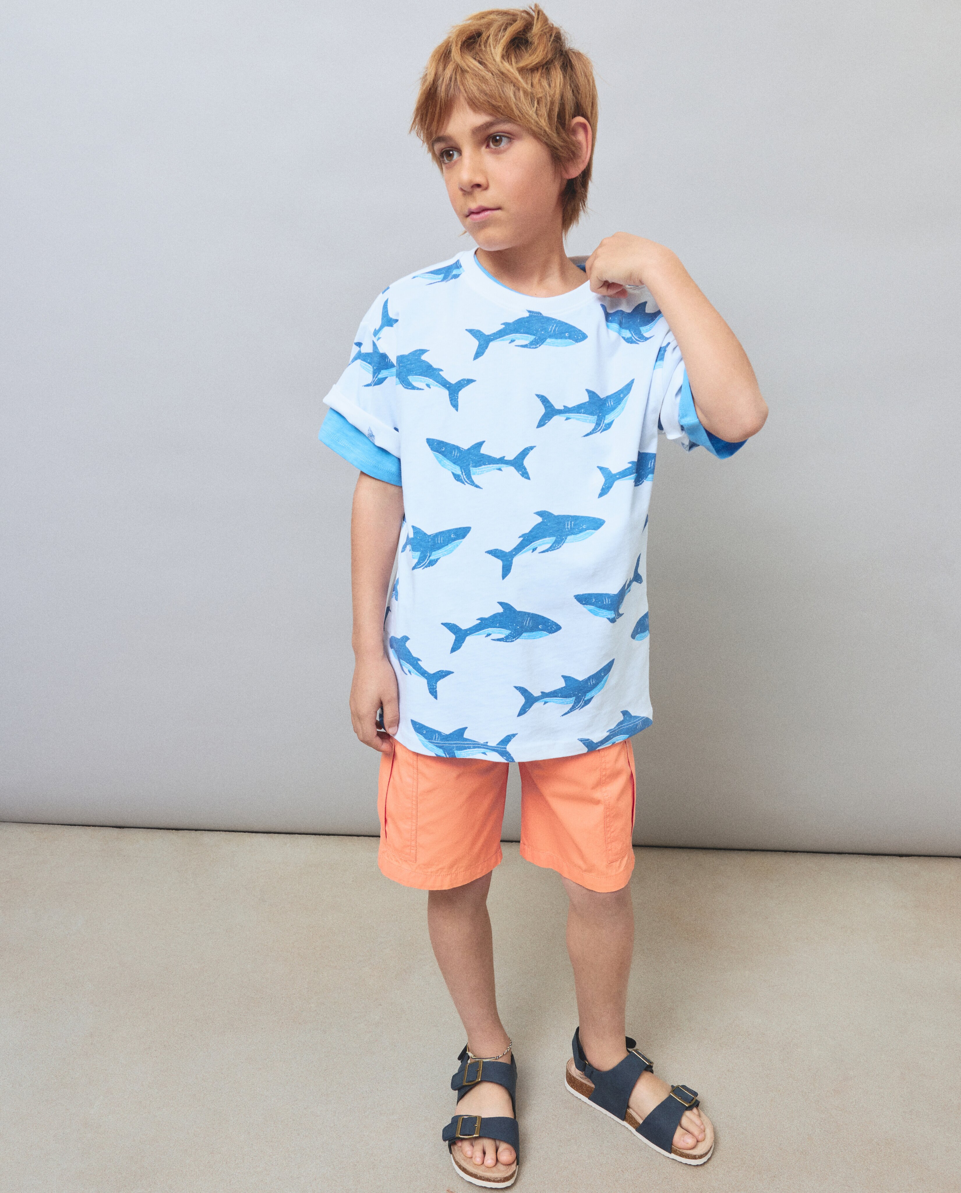 Bermudas de Popelina Kids El Corte Inglés Laranja-1