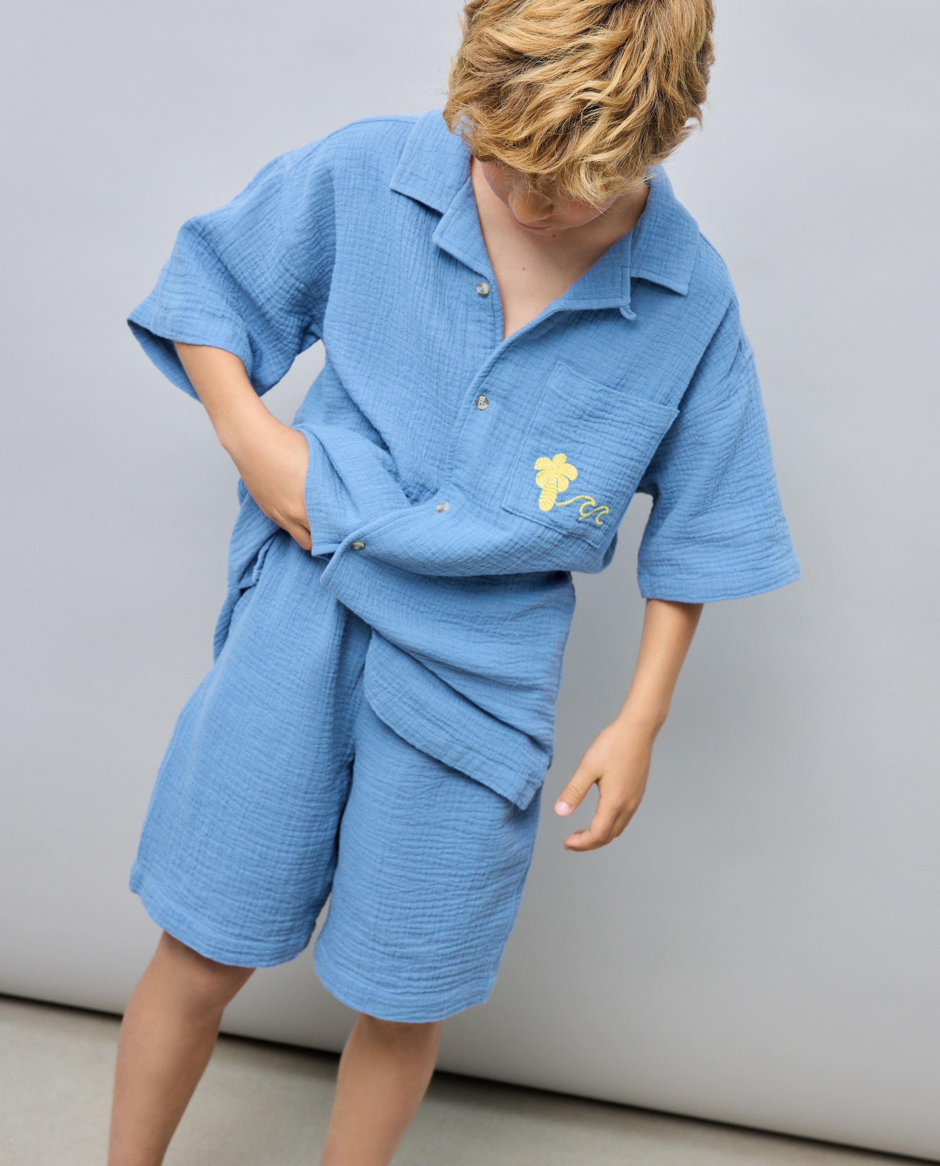 Bermudas Lisas de Chiffon Duplo Kids El Corte Inglés 400 Azul-2