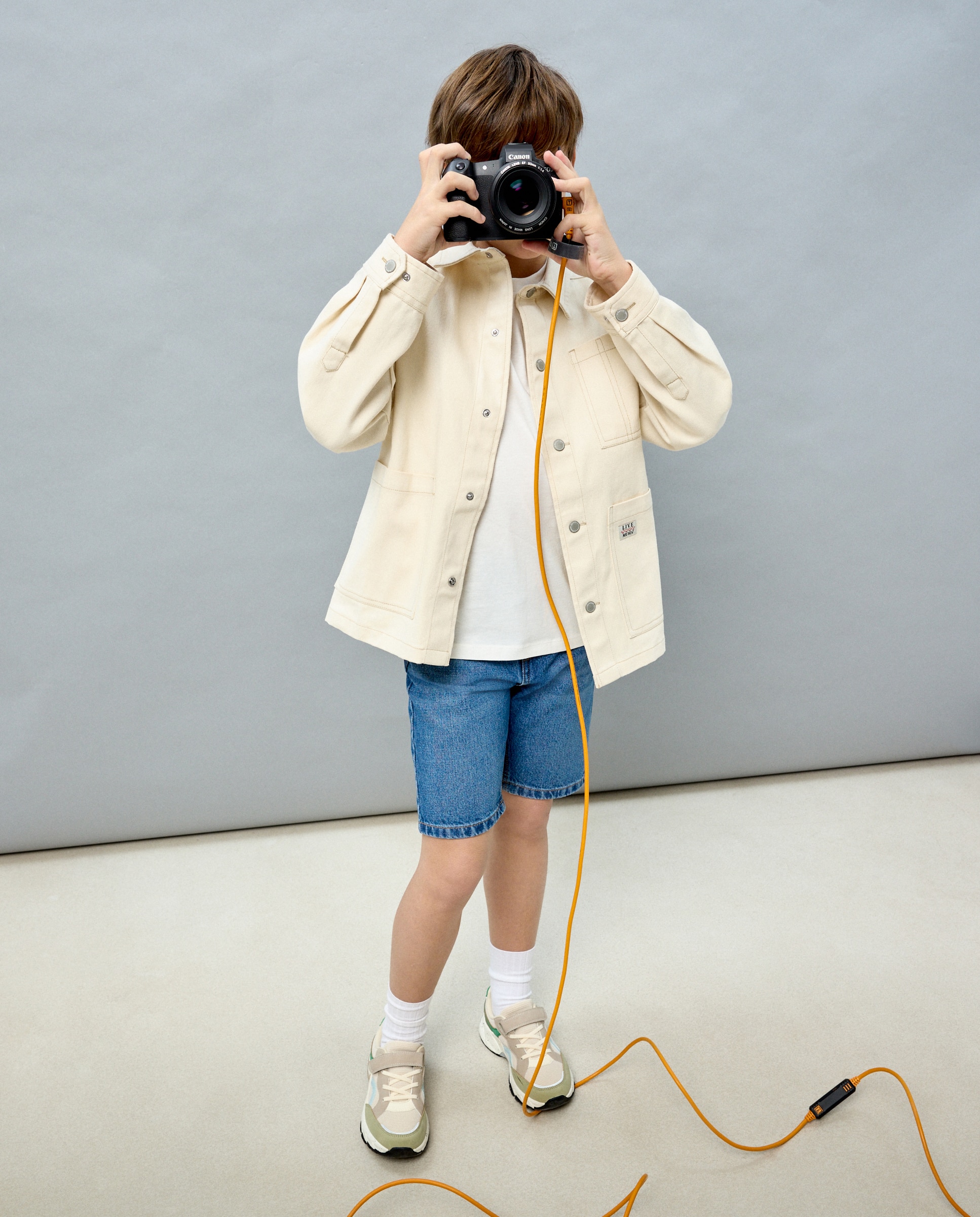 Bermuda denim liso de niño - Kids El Corte Inglés - Azul pálido Azul pálido-1