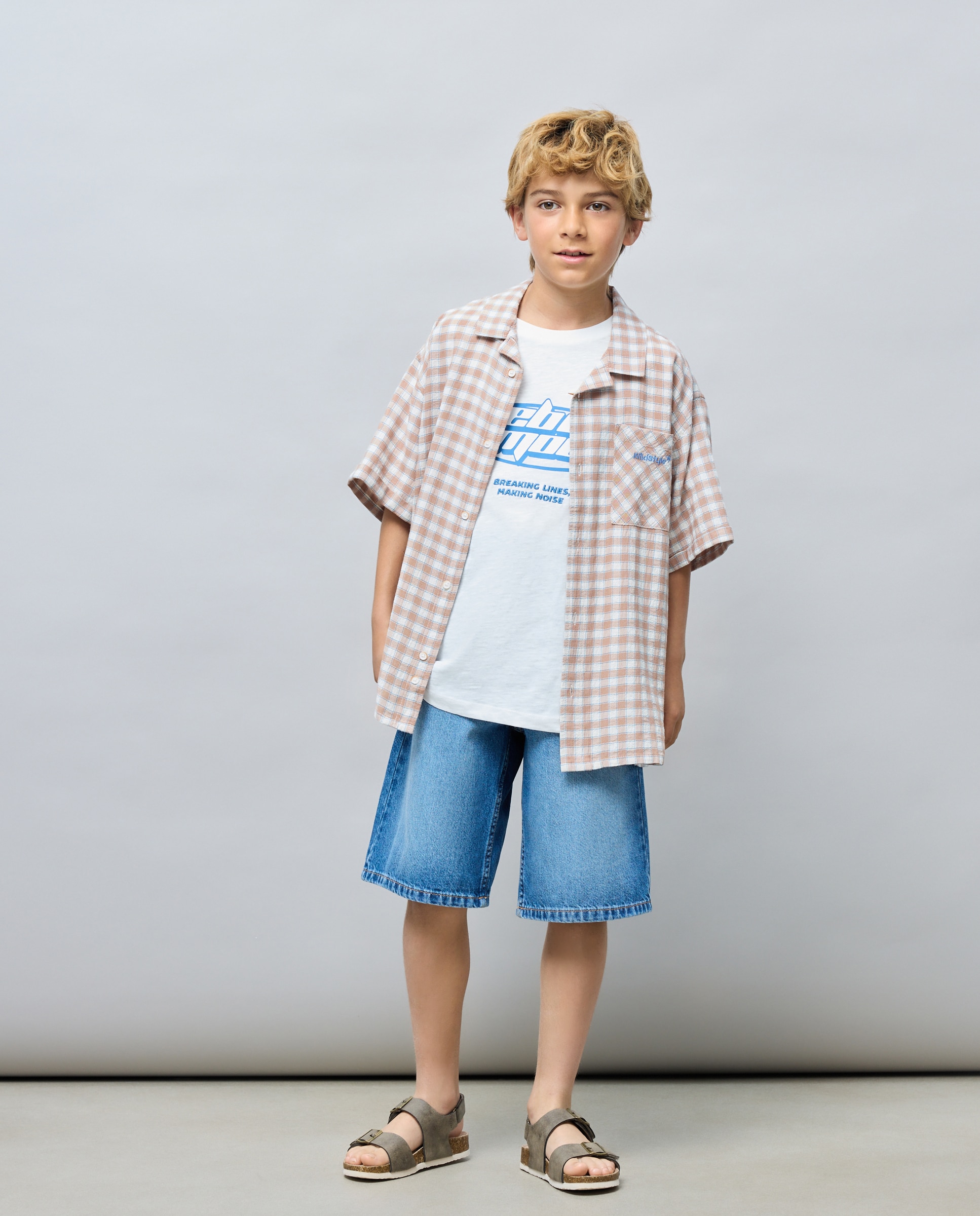 Bermuda baggy denim de niño - Kids El Corte Inglés - Azul pálido Azul pálido-1