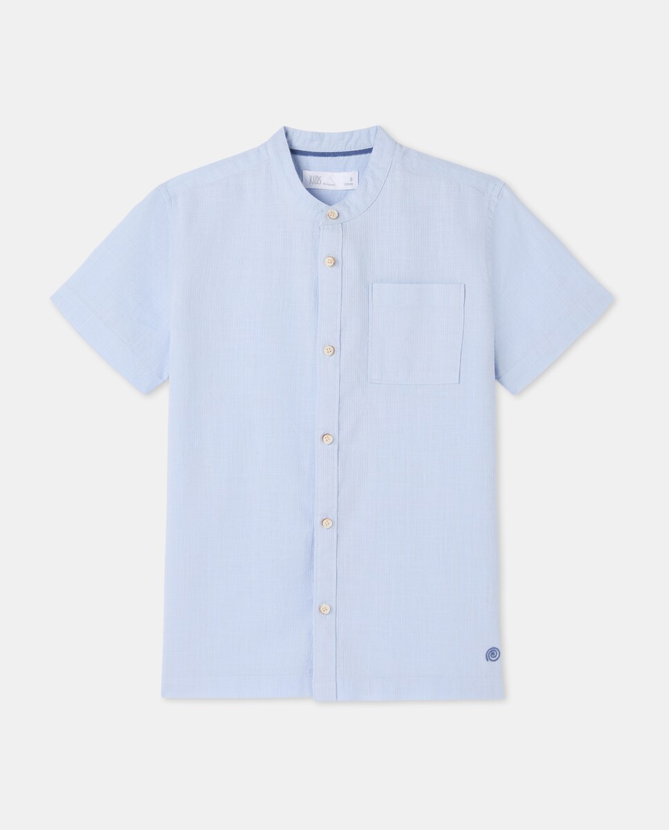 Camisa de Manga Curta 410 Azul Claro-4