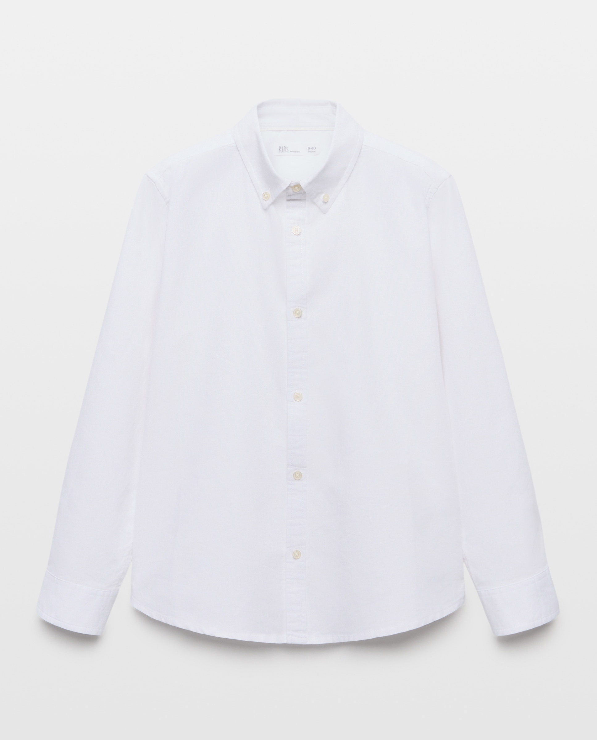 Camisa de Menino Oxford Liso Branco-5