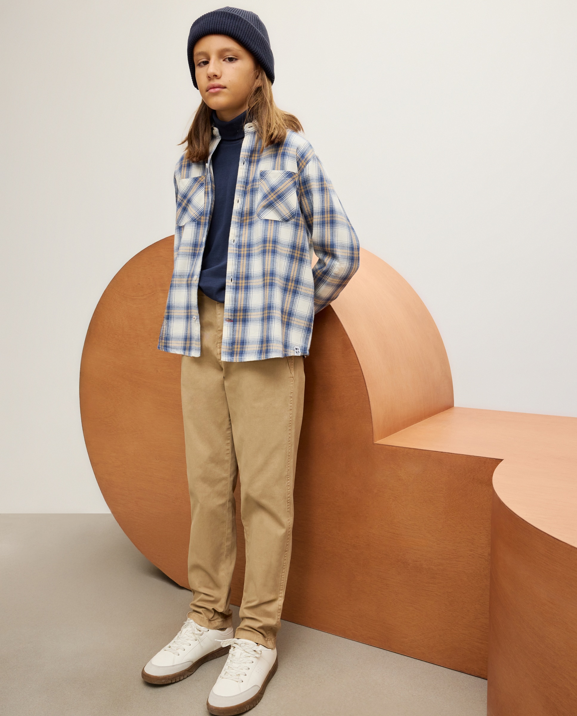 Camisa de Flanela com Manga Comprida Azul-2