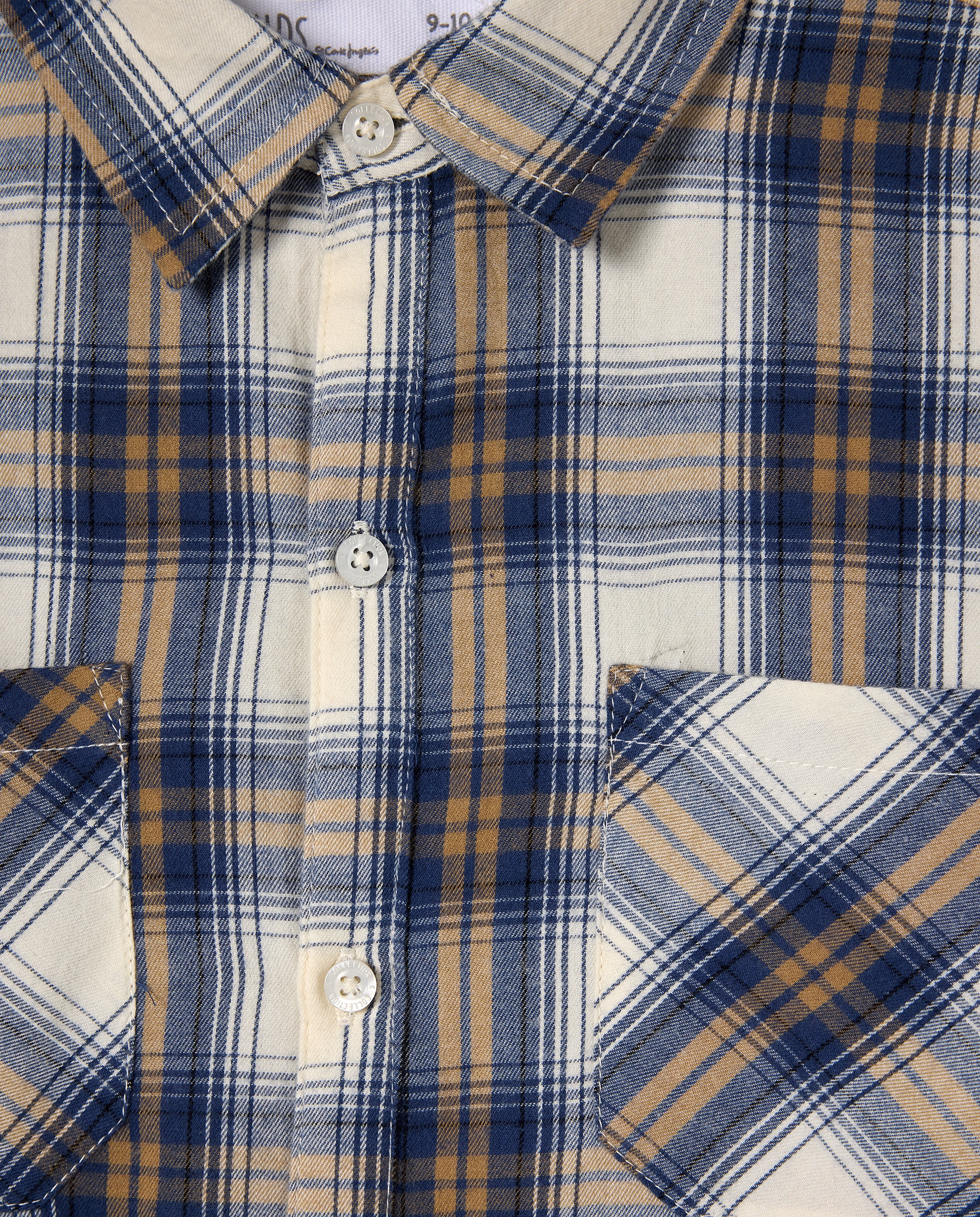 Camisa de Flanela com Manga Comprida Azul-5