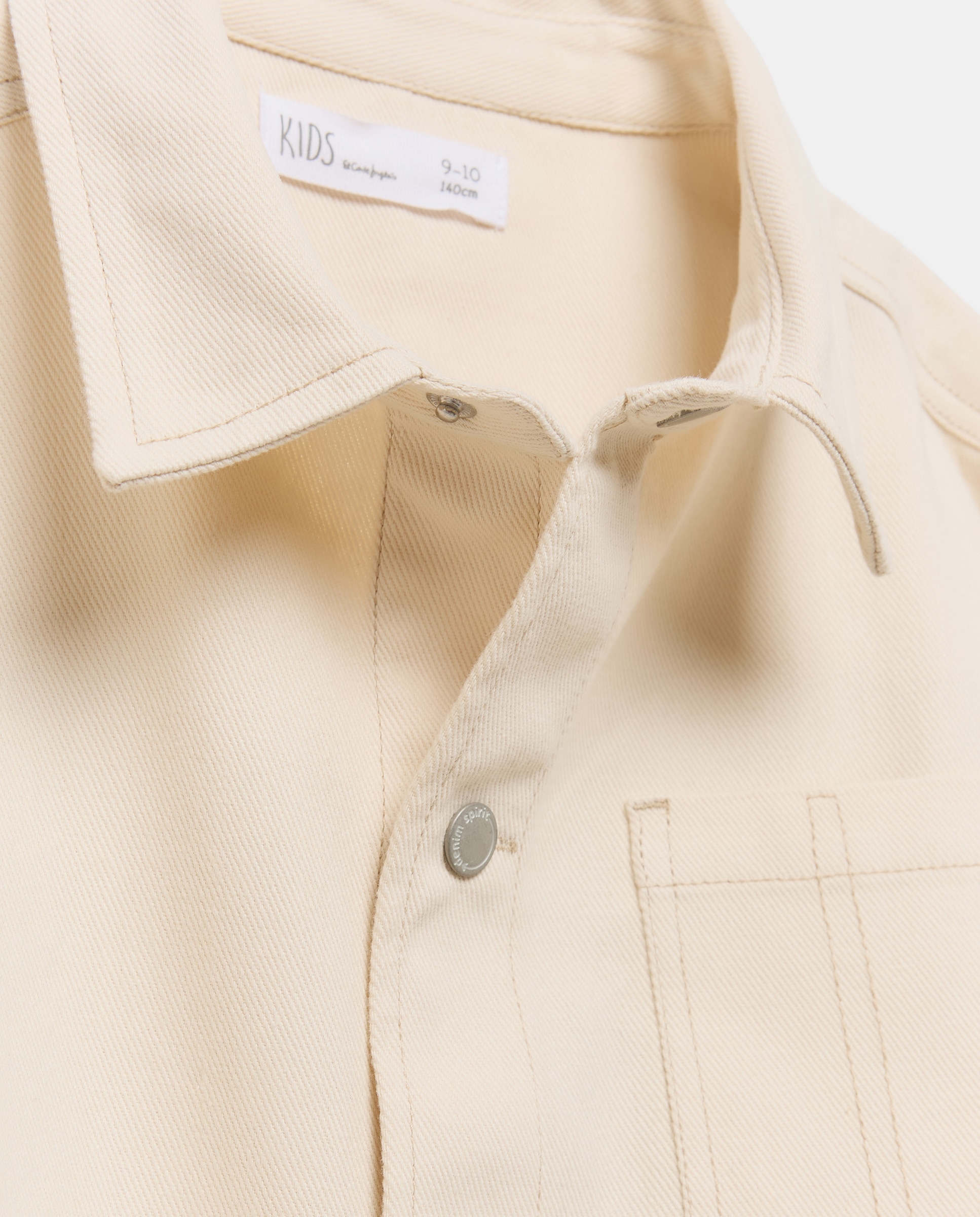 Sobrecamisa de Sarja com Manga Comprida e Bolsos 120 Cru-6