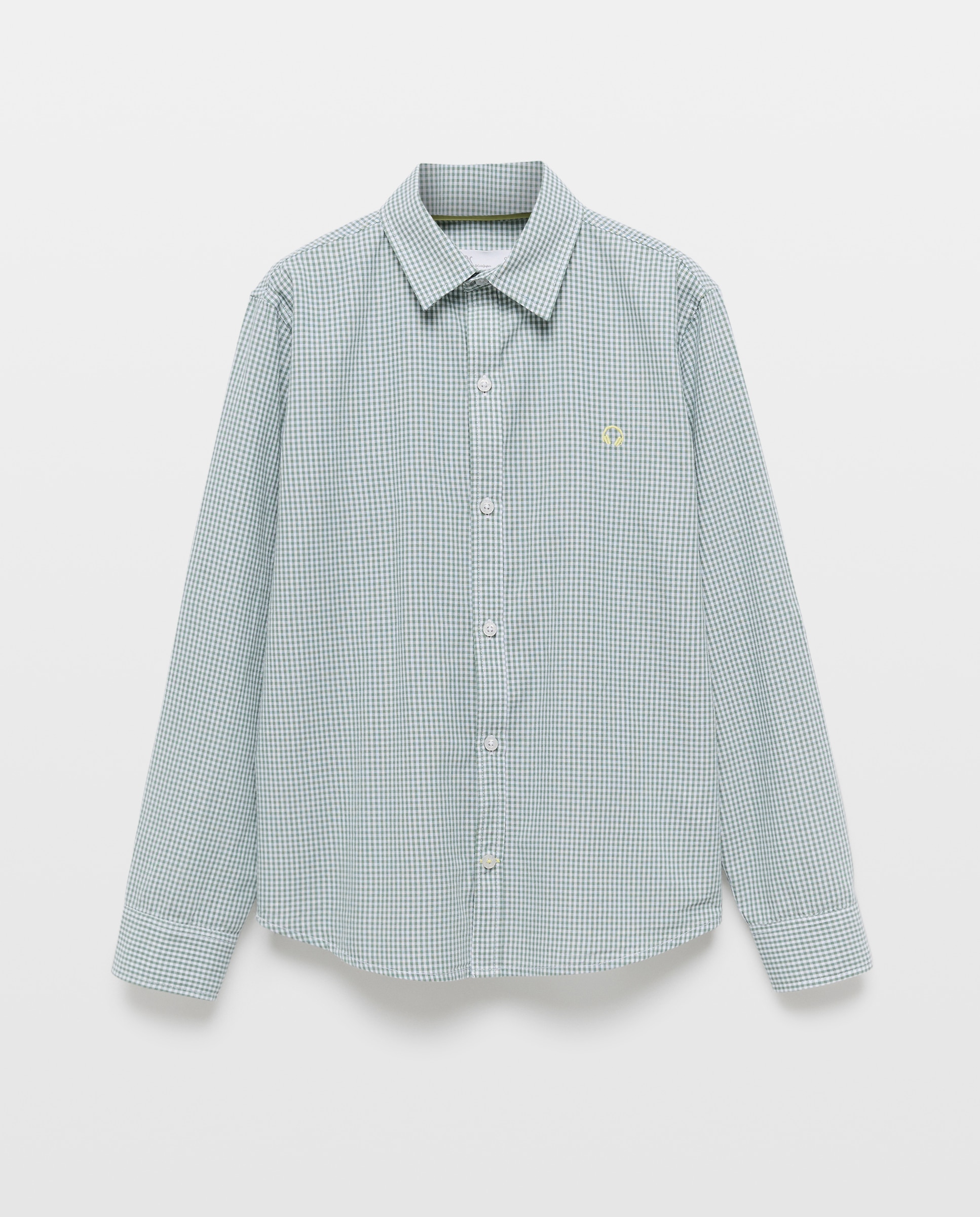 Camisa de Manga Comprida com Vichy Verde-4