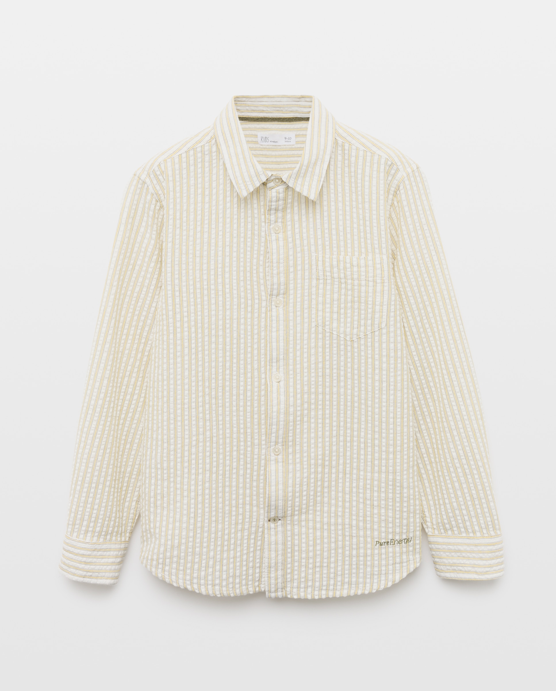 Camisa manga larga raya seersucker de niño - Kids El Corte Inglés - Verde Verde-5