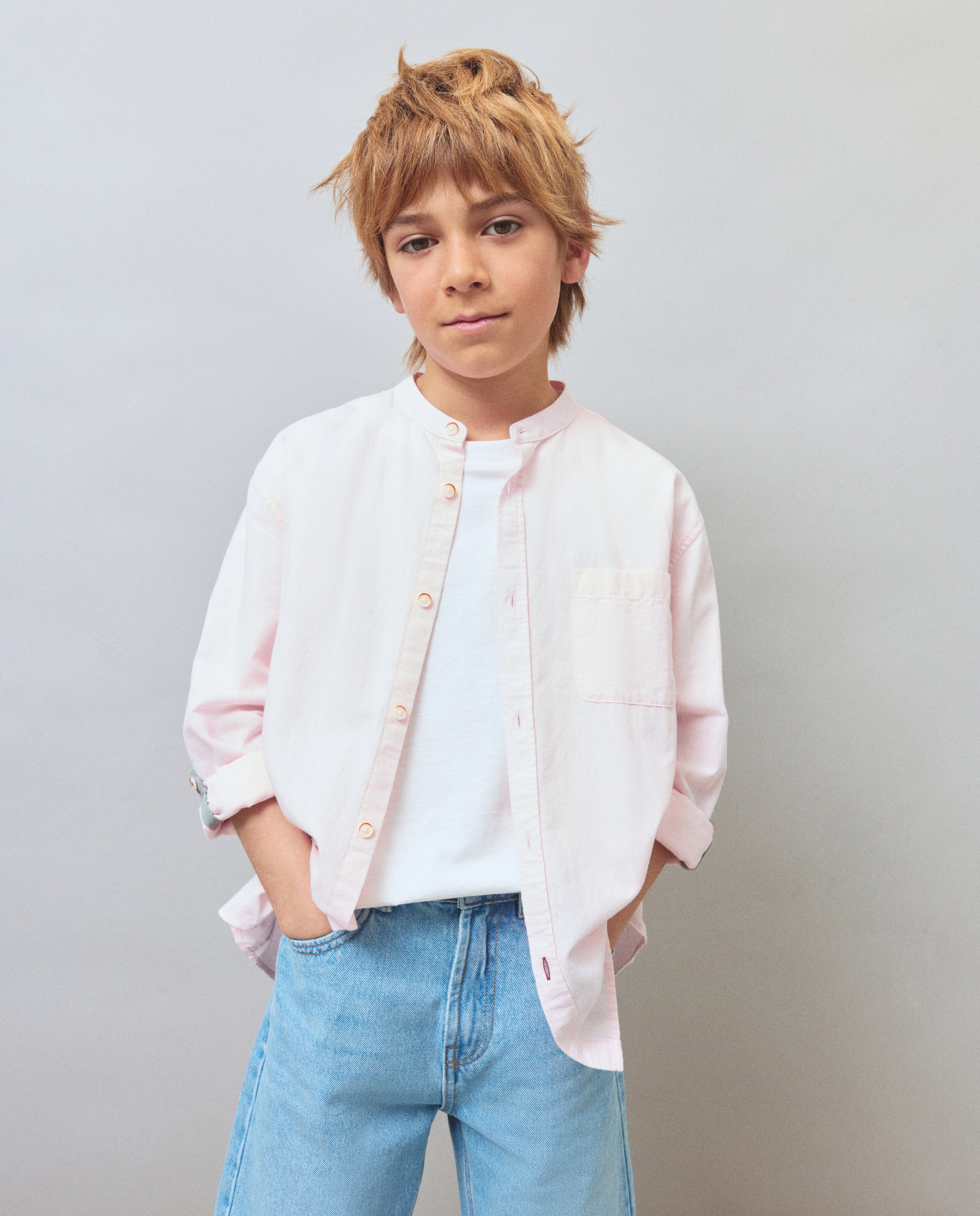 Imagem 0 de Camisa Lisa com Gola à Padre