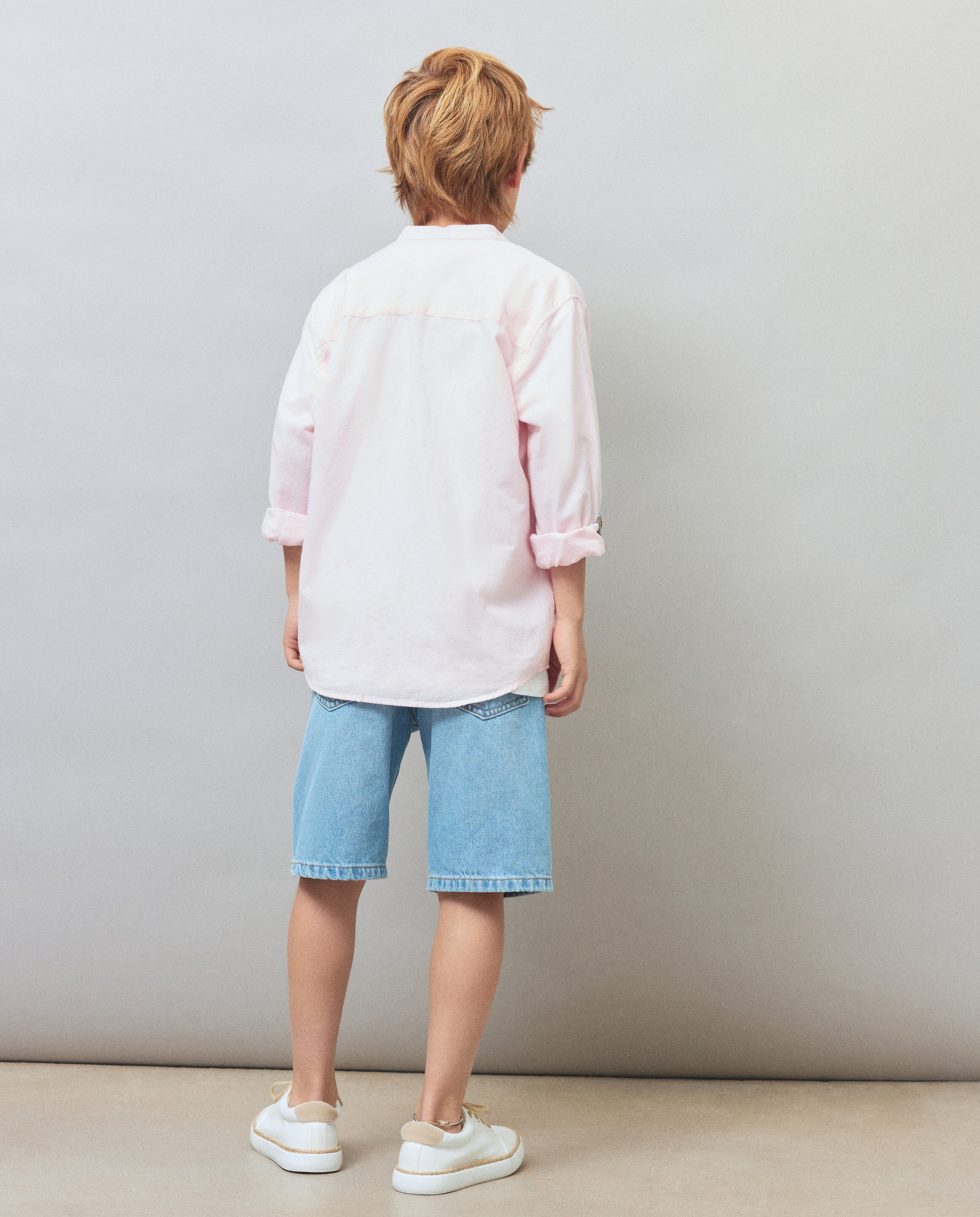 Camisa Lisa com Gola à Padre Kids El Corte Inglés 200 Rosa-3