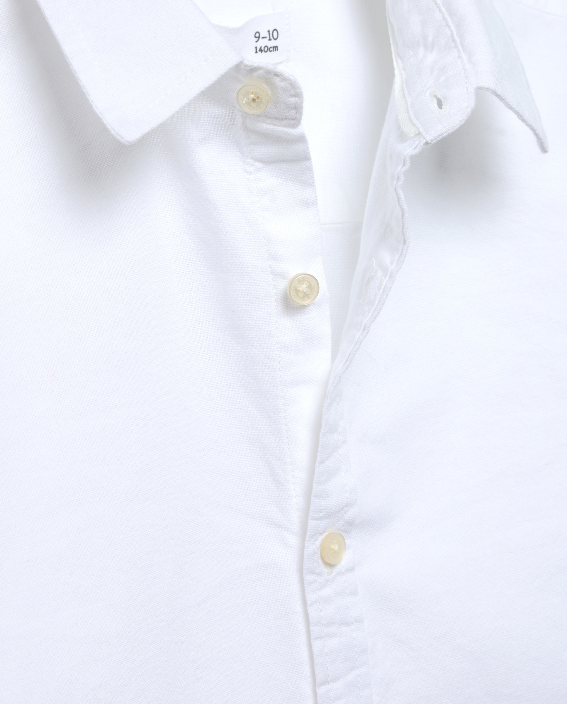 Camisa Oxford de Criança com Manga Comprida Branco-2