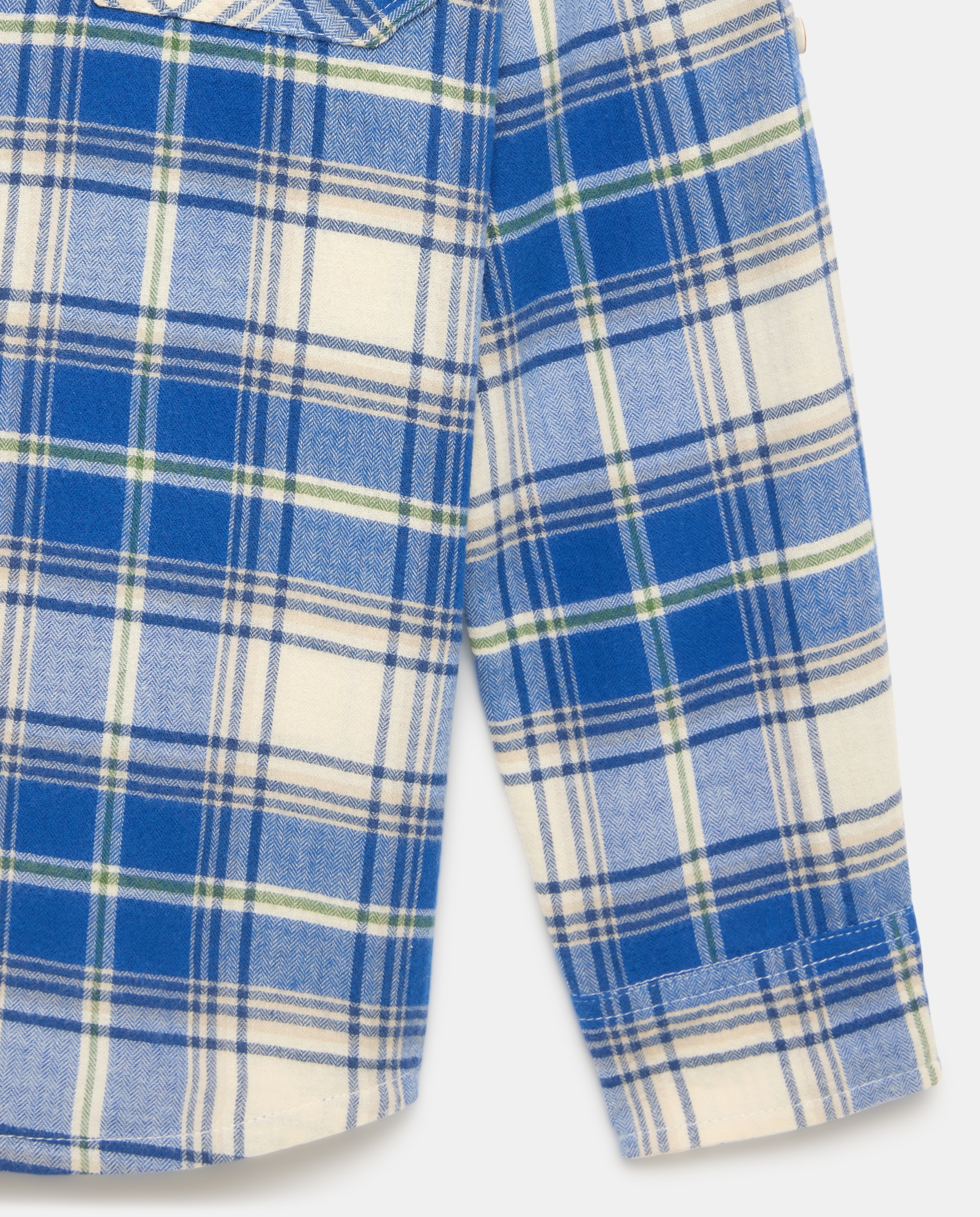 Camisa aos Quadrados de Criança em Flanela e com Manga Comprida Azul-5
