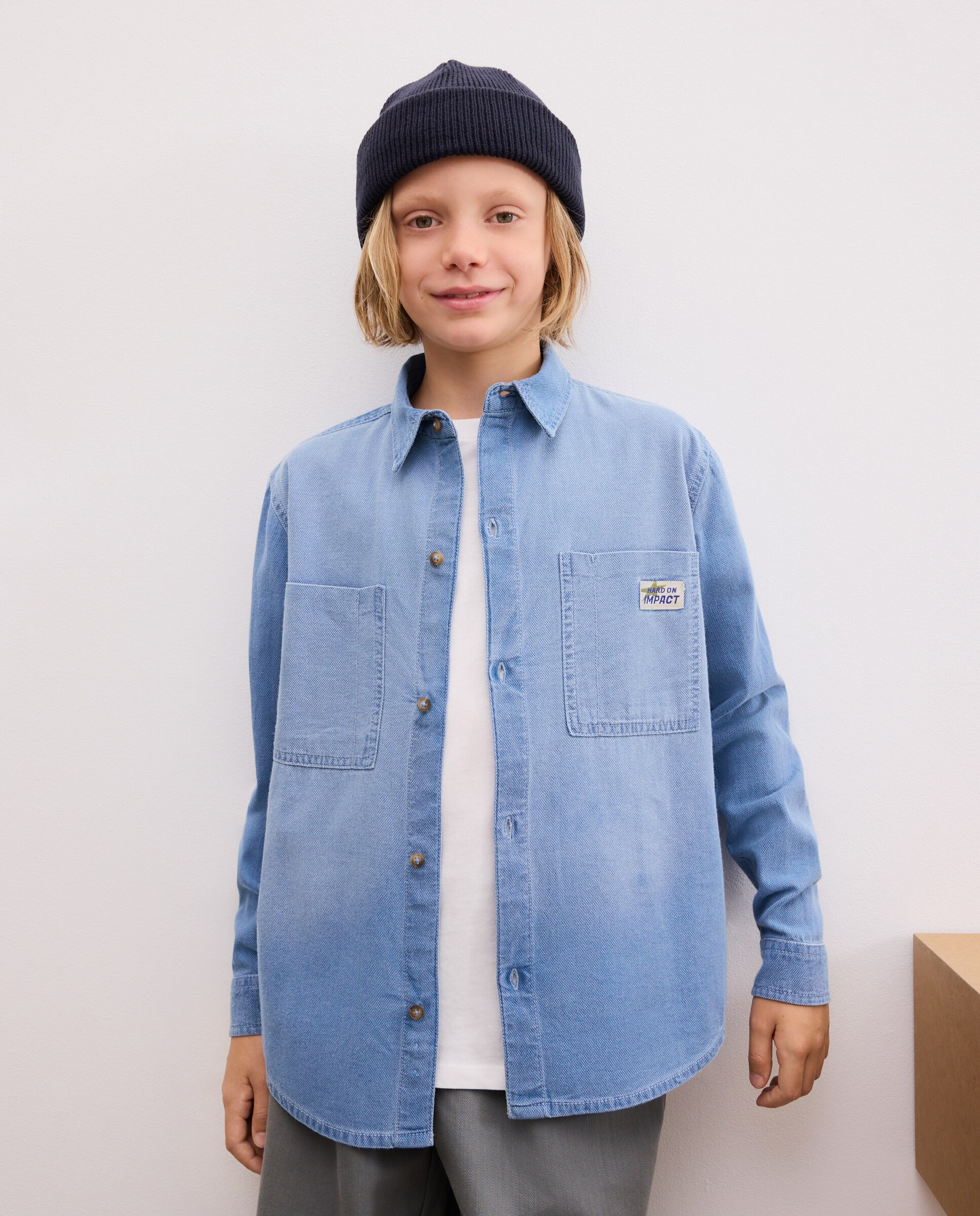 Camisa denim manga larga de niño - Kids El Corte Inglés - Azul pálido Azul pálido-1