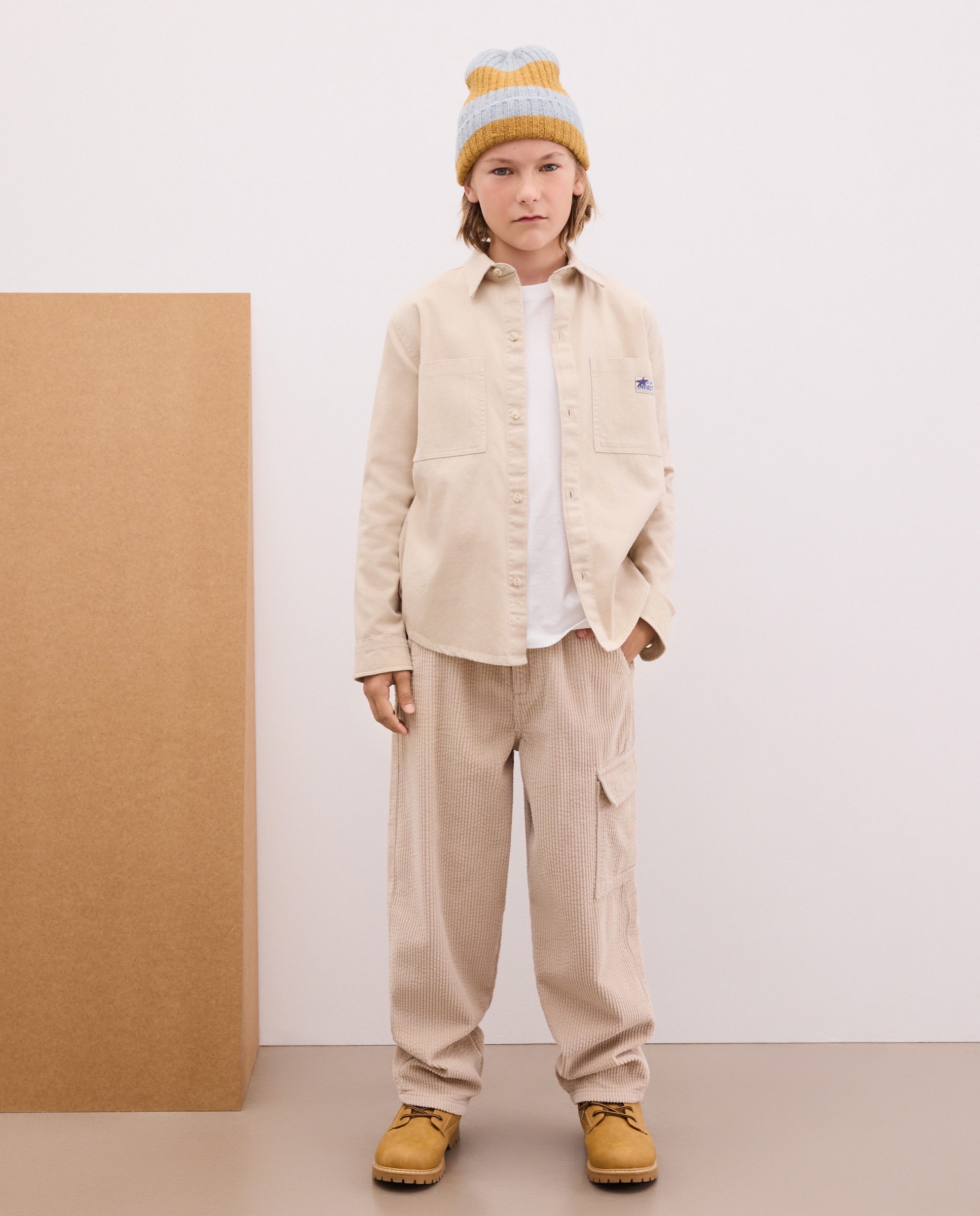 Camisa denim manga larga de niño - Kids El Corte Inglés - Beige Beige-1
