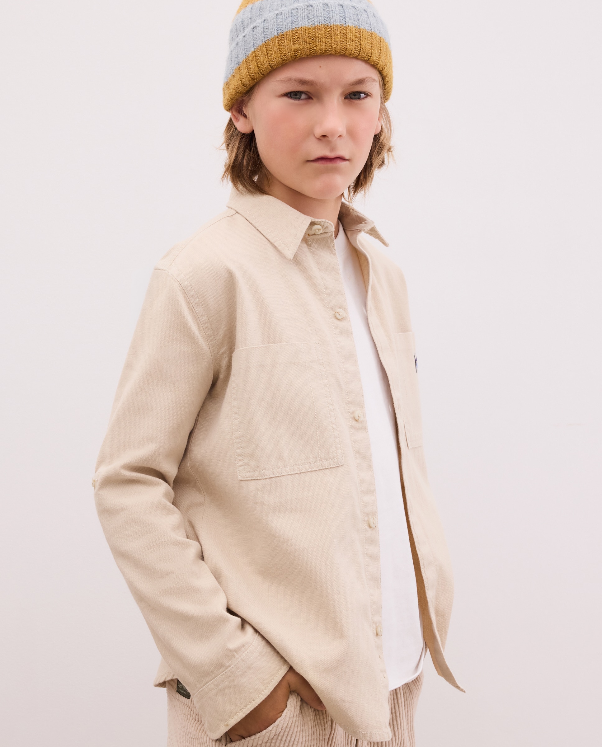 Camisa denim manga larga de niño - Kids El Corte Inglés - Beige Beige-3