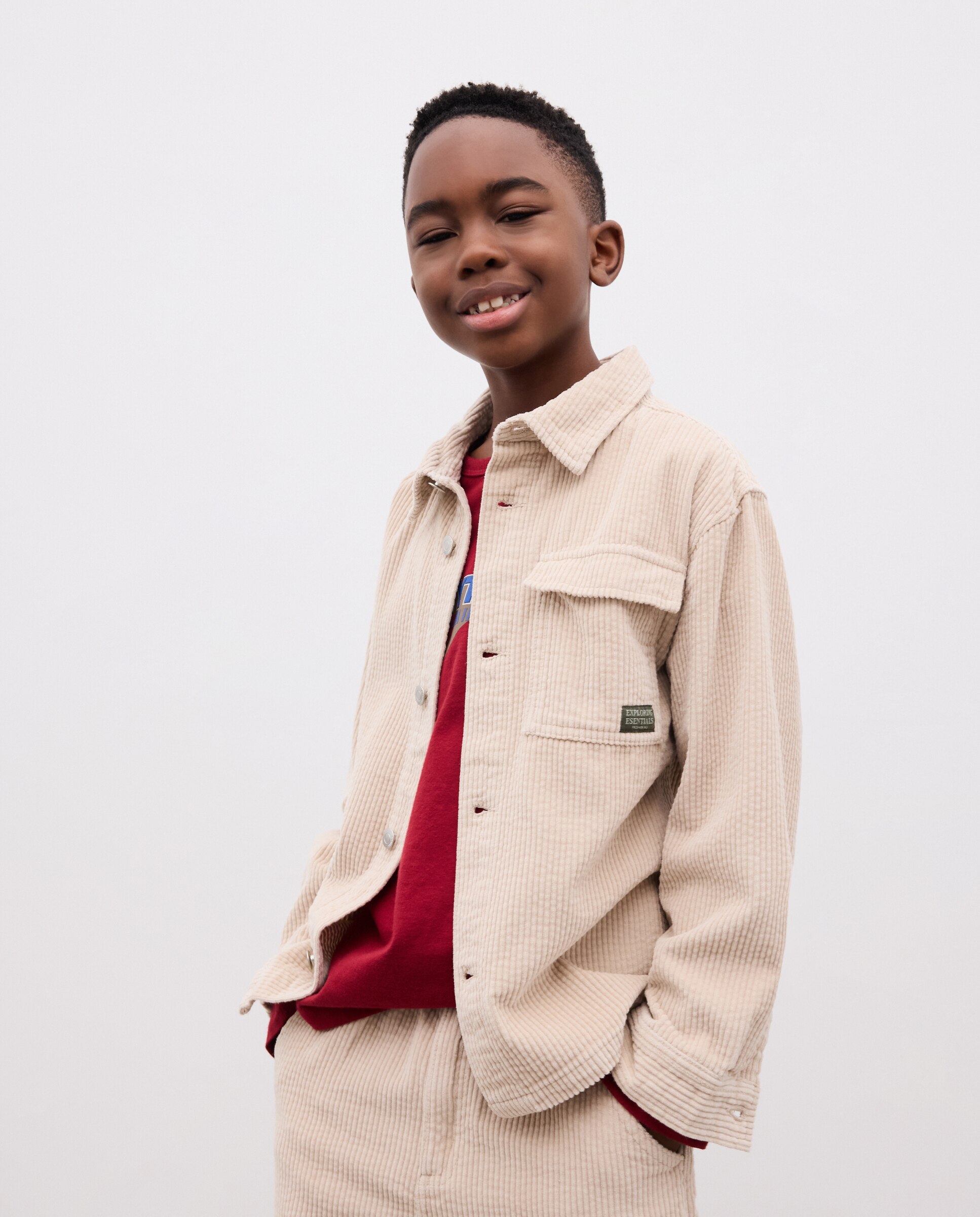 Sobrecamisa manga larga pana seersucker de niño - Kids El Corte Inglés - 120 Crudo 120 Crudo-3