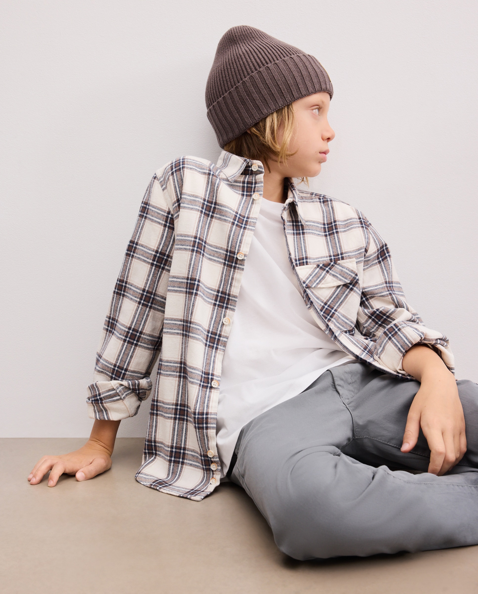 Camisa manga larga franela print en espalda de niño - Kids El Corte Inglés - Azul Azul-1