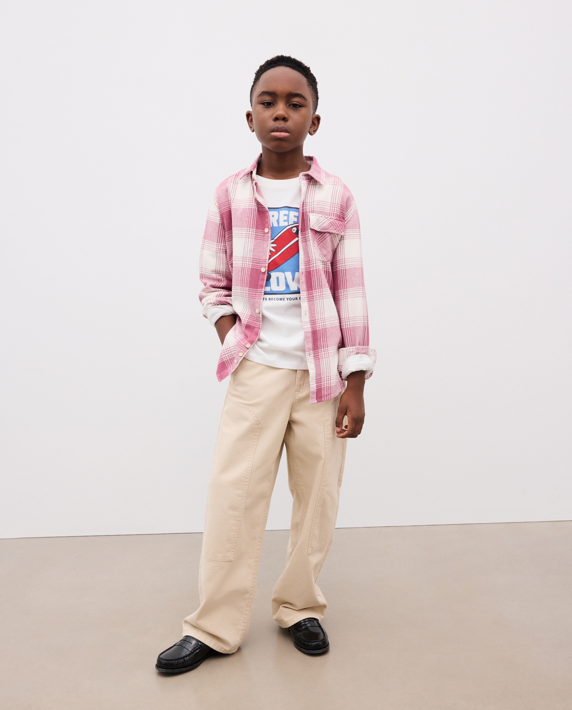Camisa manga larga franela print en espalda de niño - Kids El Corte Inglés - Marrón Marrón-1