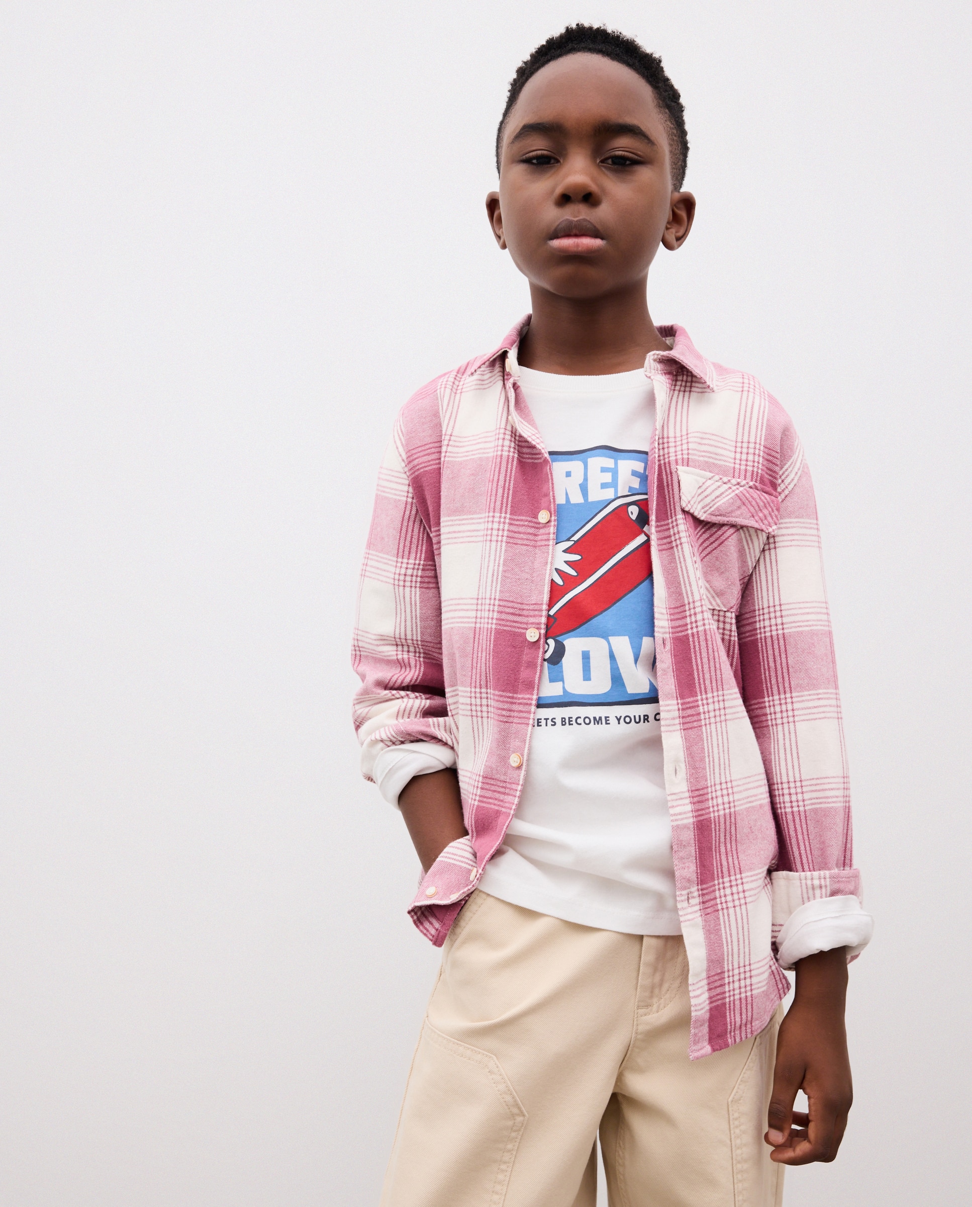 Camisa manga larga franela print en espalda de niño - Kids El Corte Inglés - Marrón Marrón-2