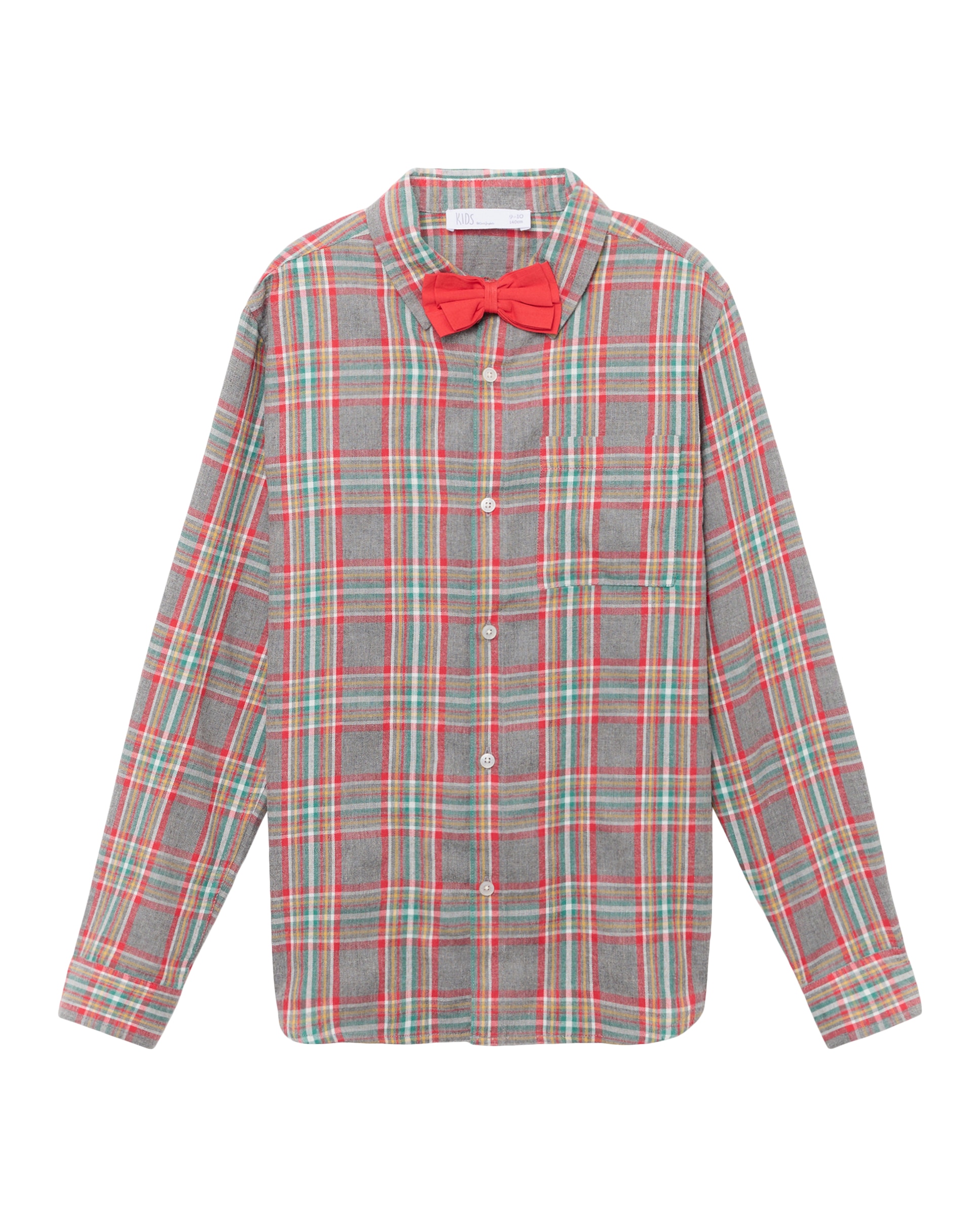 Camisa manga larga cuadro viyela pajarita de niño - Kids El Corte Inglés - Negro Negro-5