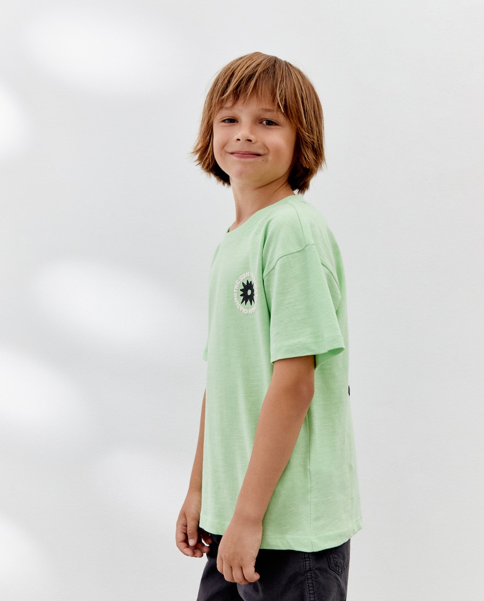 T-shirt de Manga Curta Verde-2