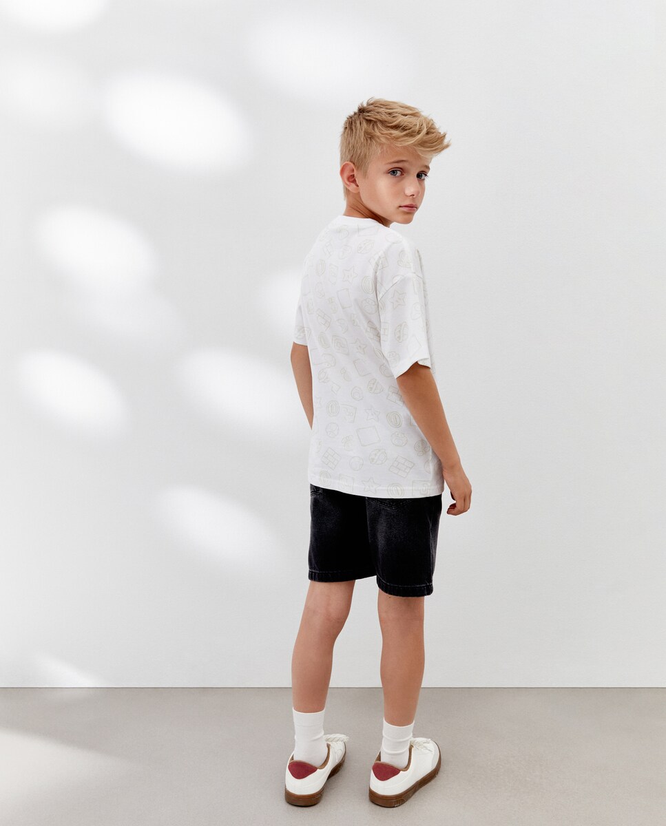 T-shirt Licença Mario Bros com Manga Curta Branco-3