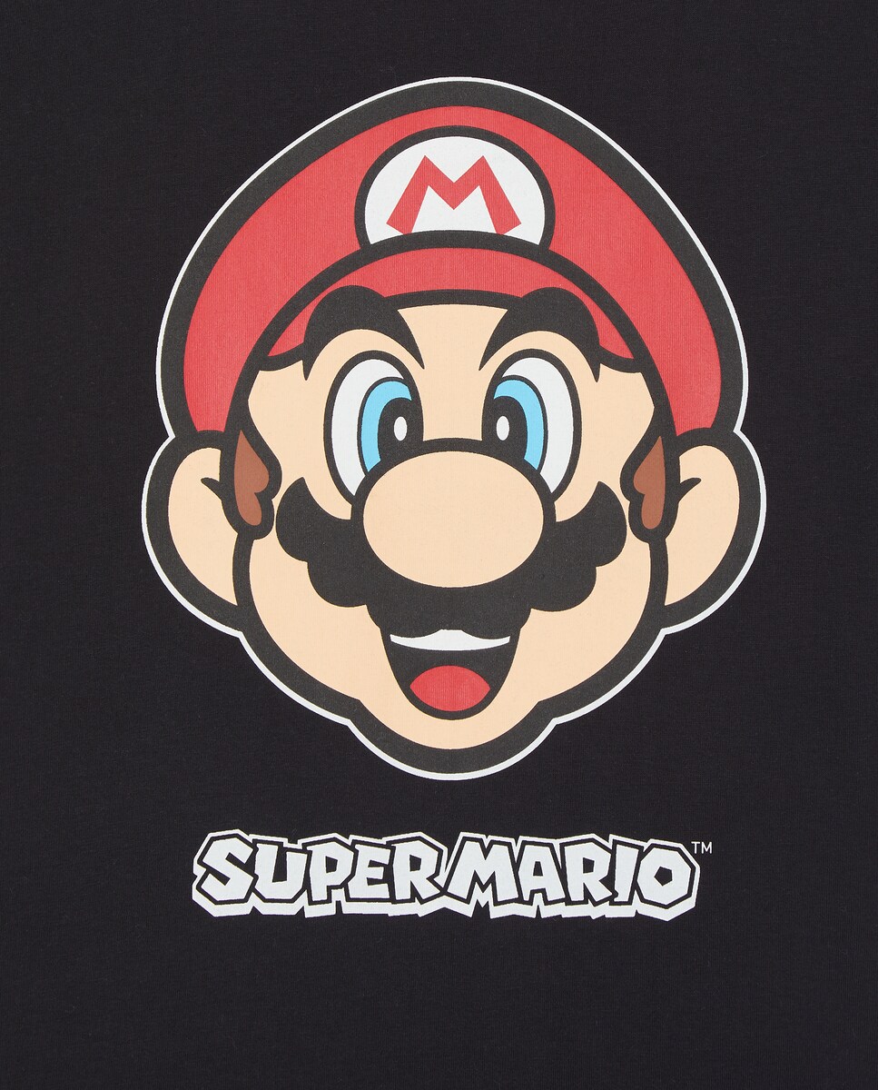 T-shirt Licença Mario Bros com Manga Curta Cinzento-5