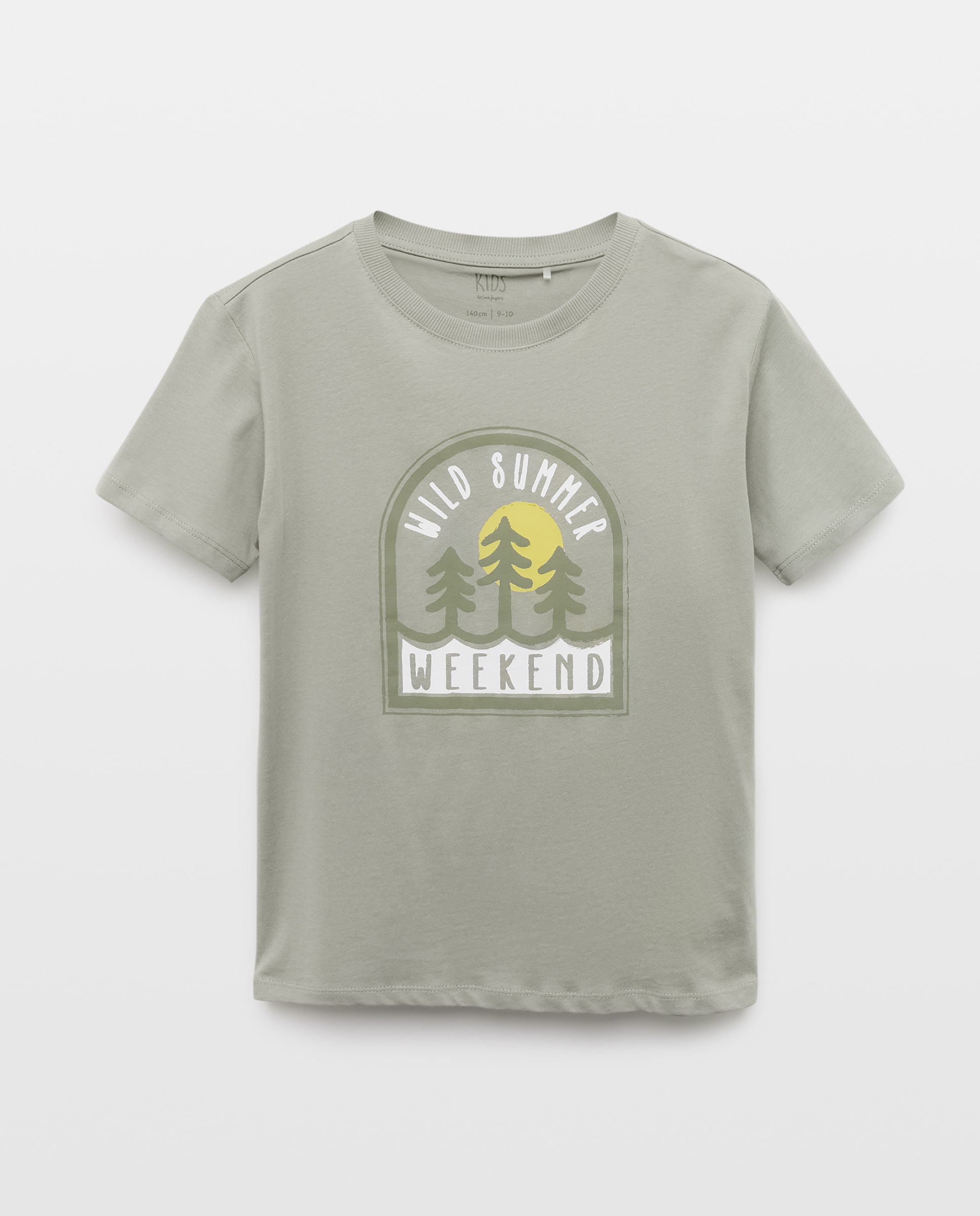 T-shirt de Manga Curta com Desenho de Will Summer Verde-4