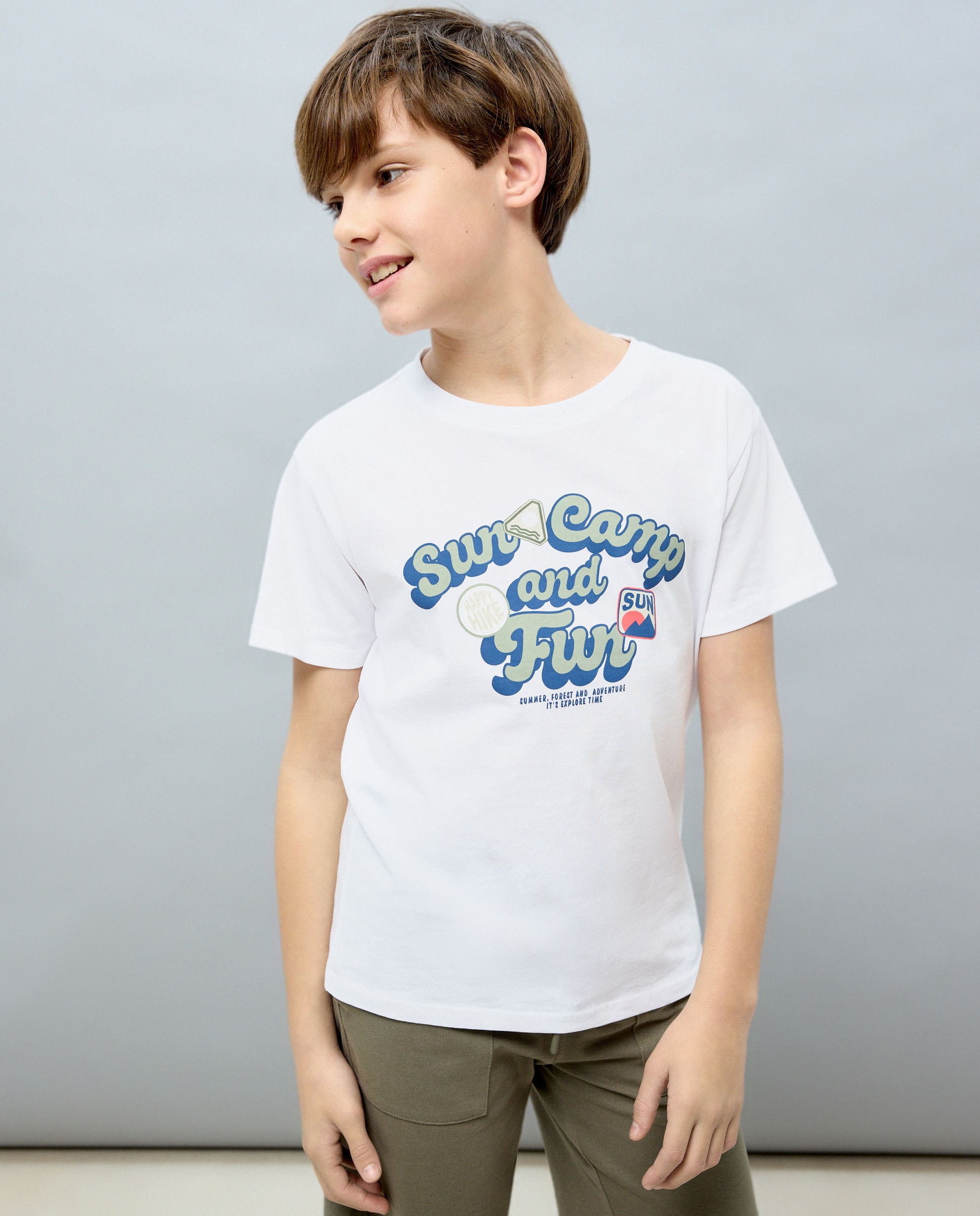 Imagem 0 de T-shirt de Manga Curta com Desenho à Frente