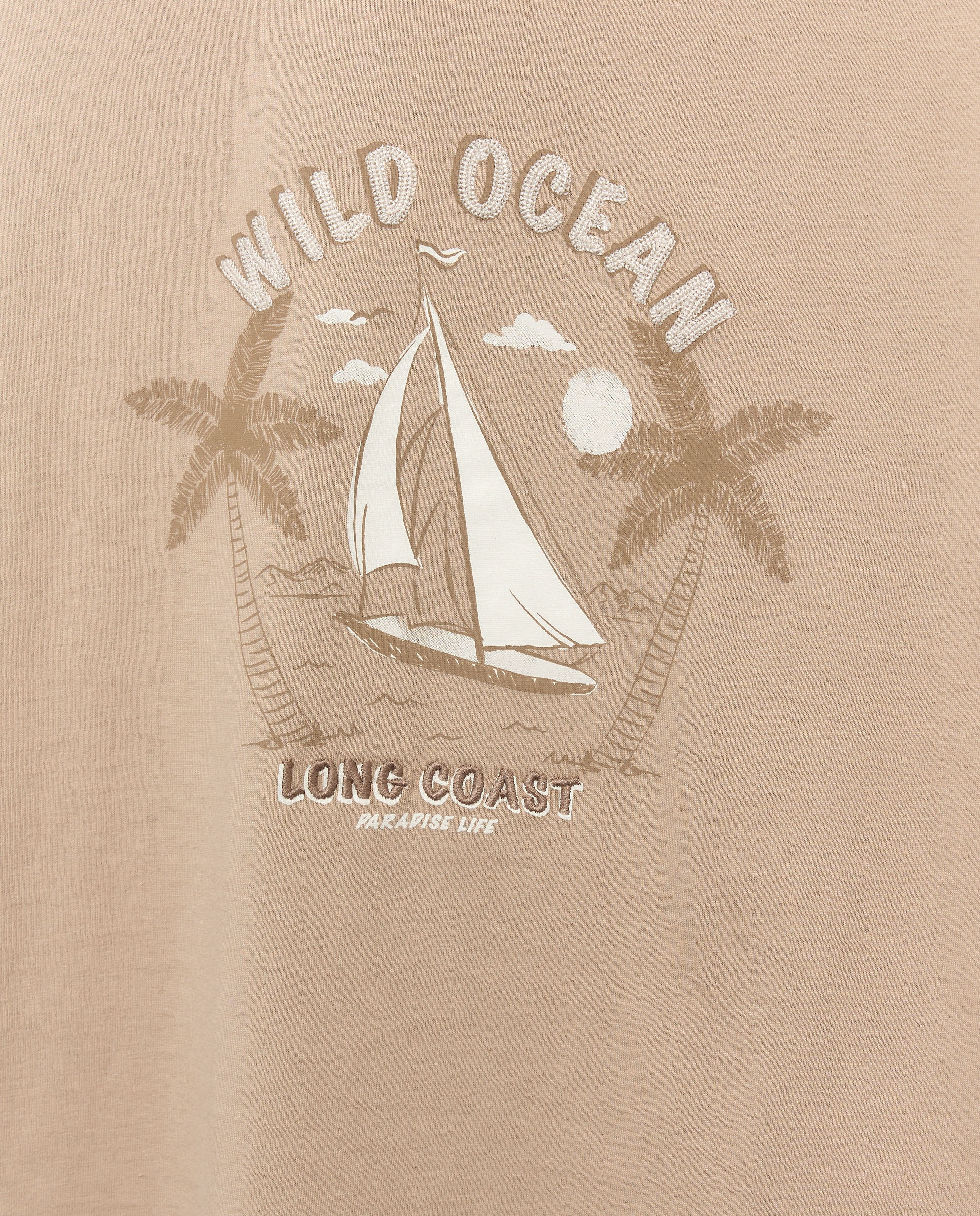 T-shirt de Manga Curta com Bordado Sobre Estampado Kids El Corte Inglés Castanho-5