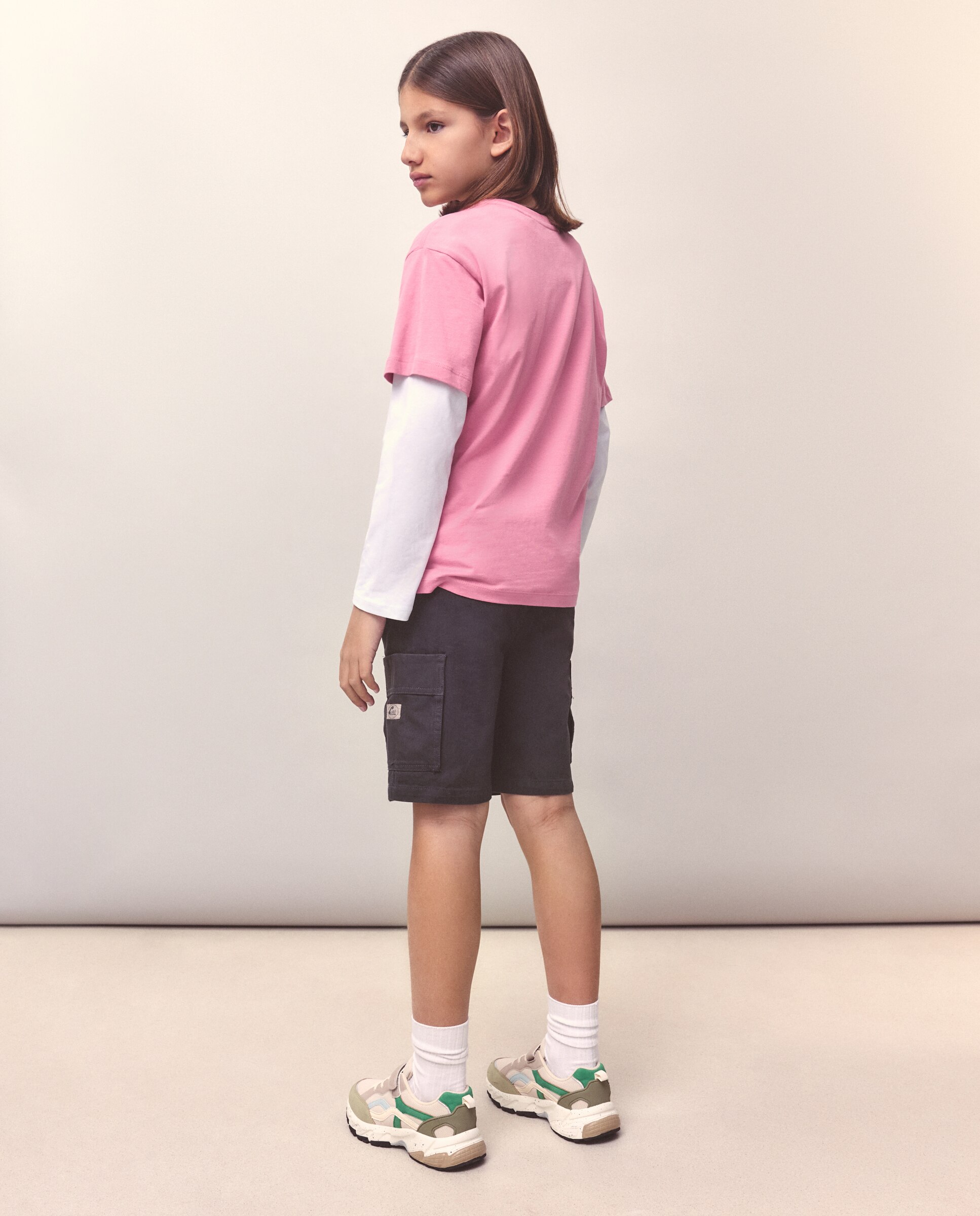 Camiseta manga corta bordado sobre print de niño - Kids El Corte Inglés - Rosa Rosa-3