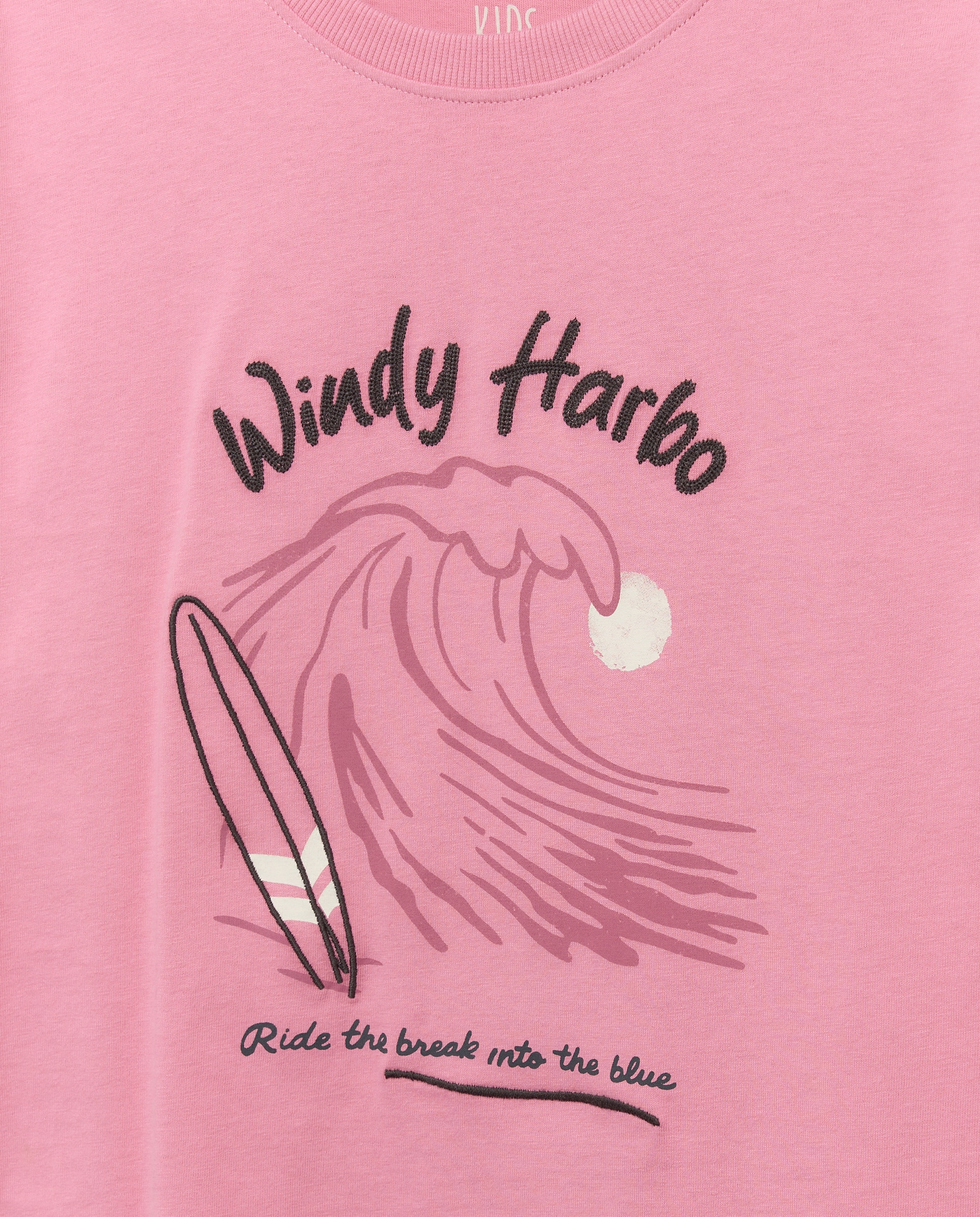 Camiseta manga corta bordado sobre print de niño - Kids El Corte Inglés - Rosa Rosa-5
