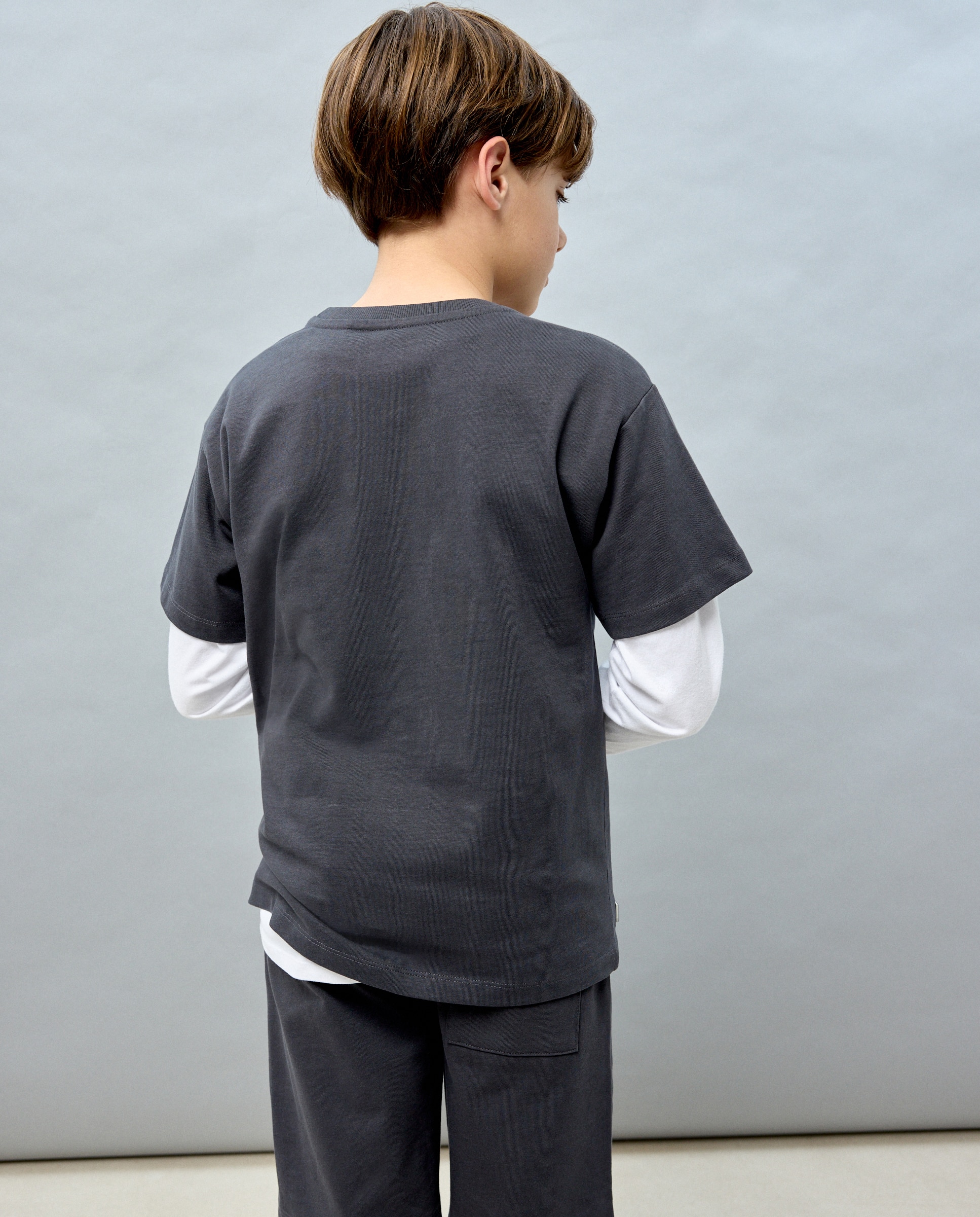 T-shirt de Heavy Jersey com Manga Curta 830 Antracite-3
