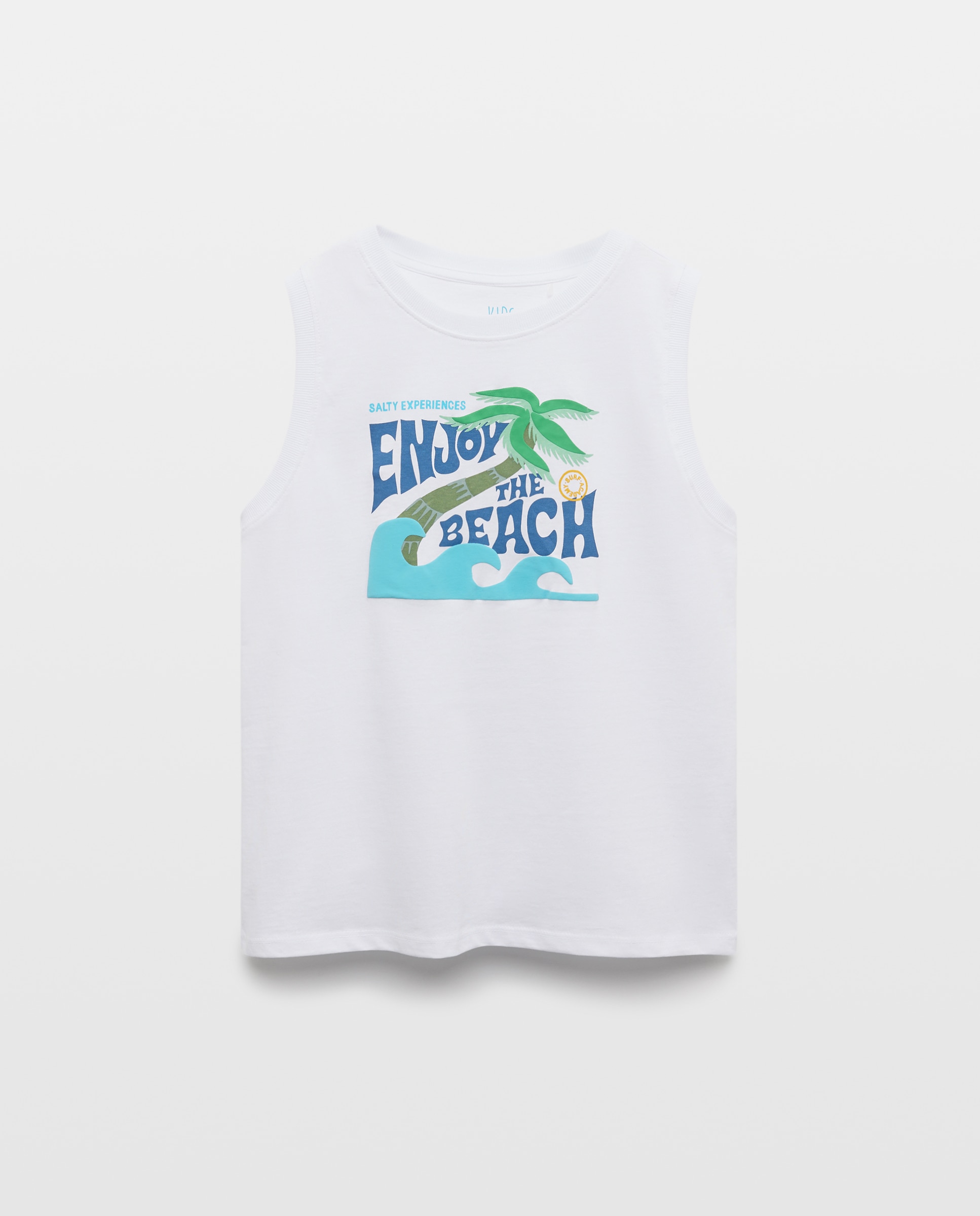 T-shirt sem Mangas com Estampado Desportivo Kids El Corte Inglés Branco-4