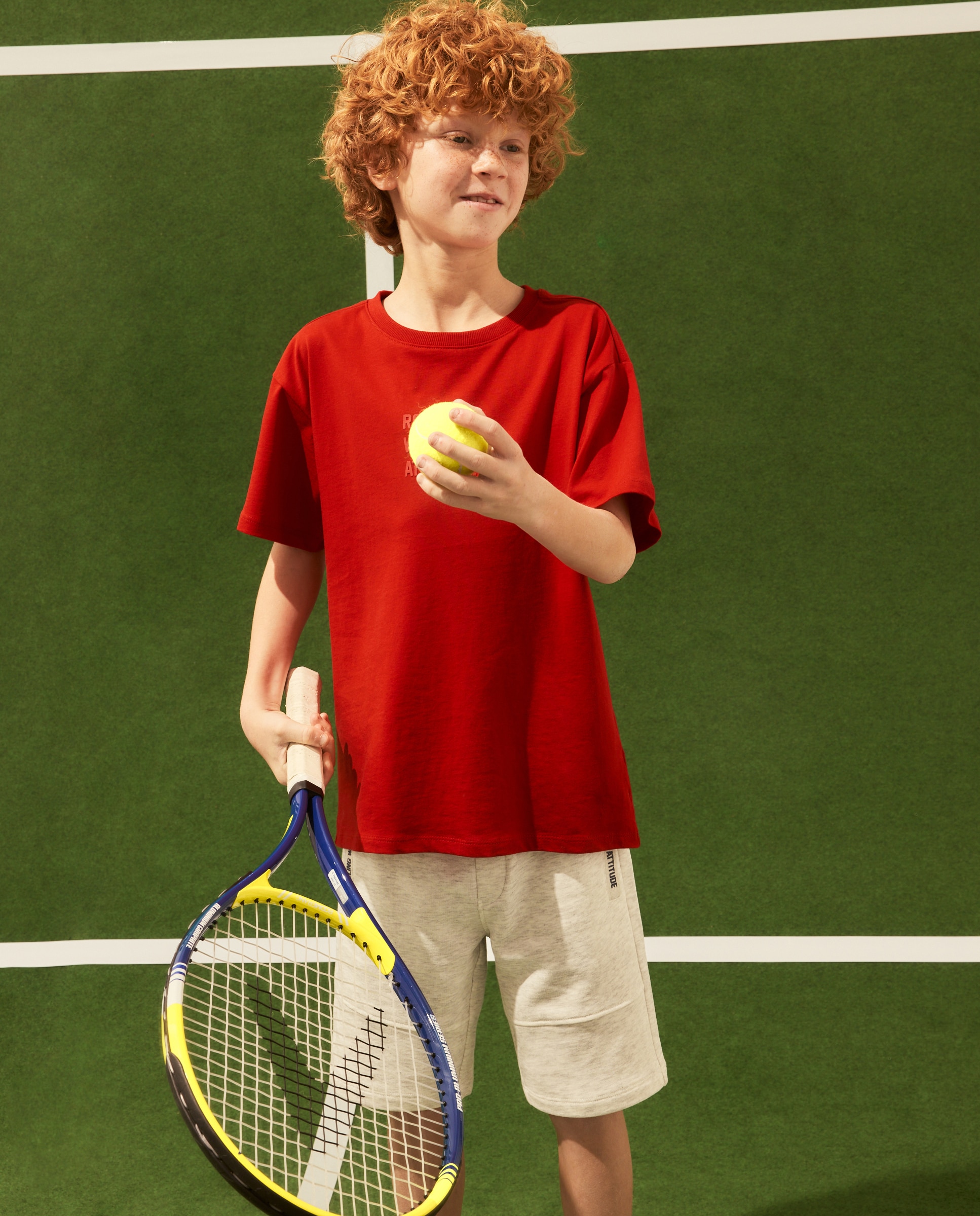 Camiseta manga corta high density texto de niño - Kids El Corte Inglés - Rojo Rojo-4
