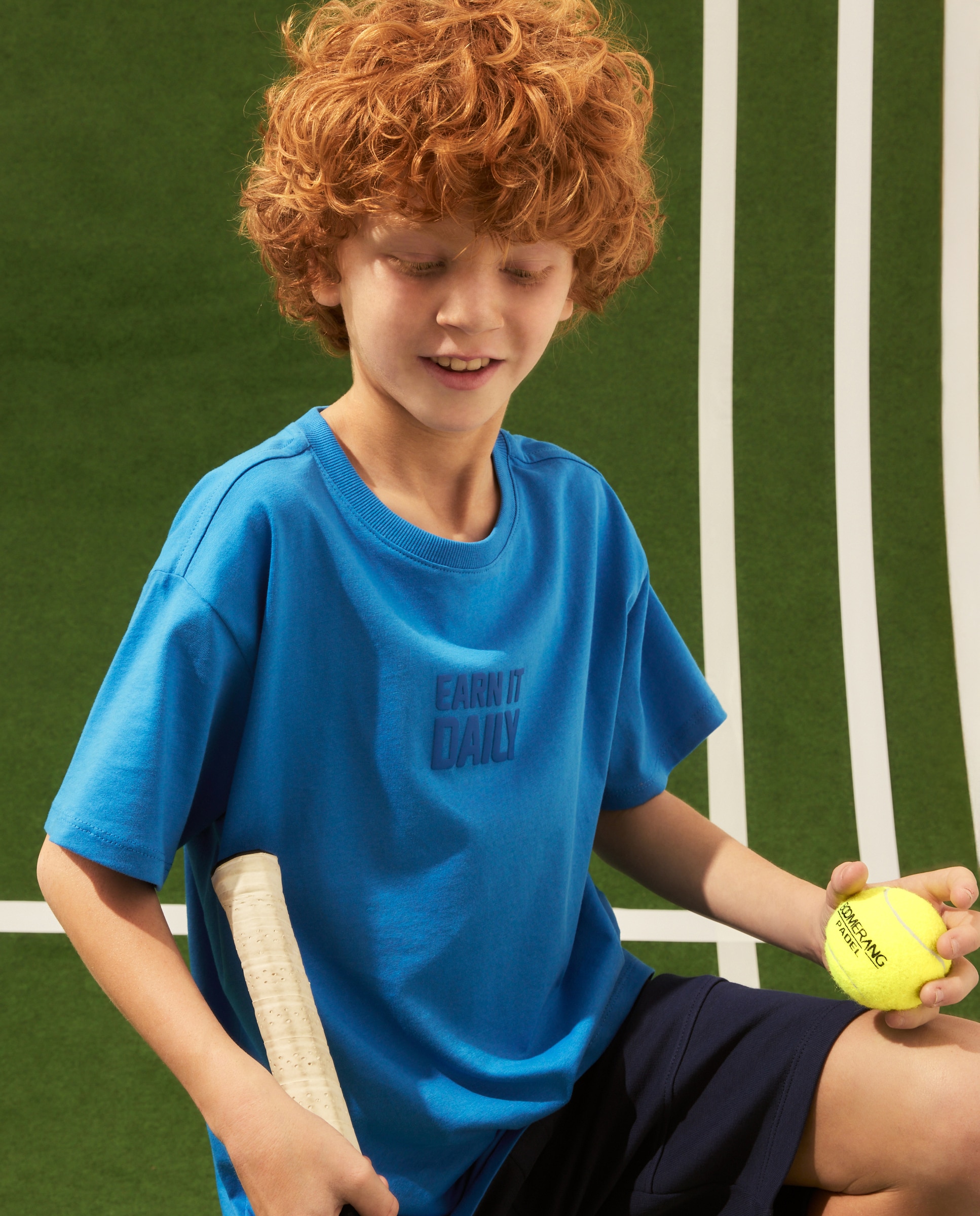 Camiseta manga corta high density texto de niño - Kids El Corte Inglés - Azul Azul-4