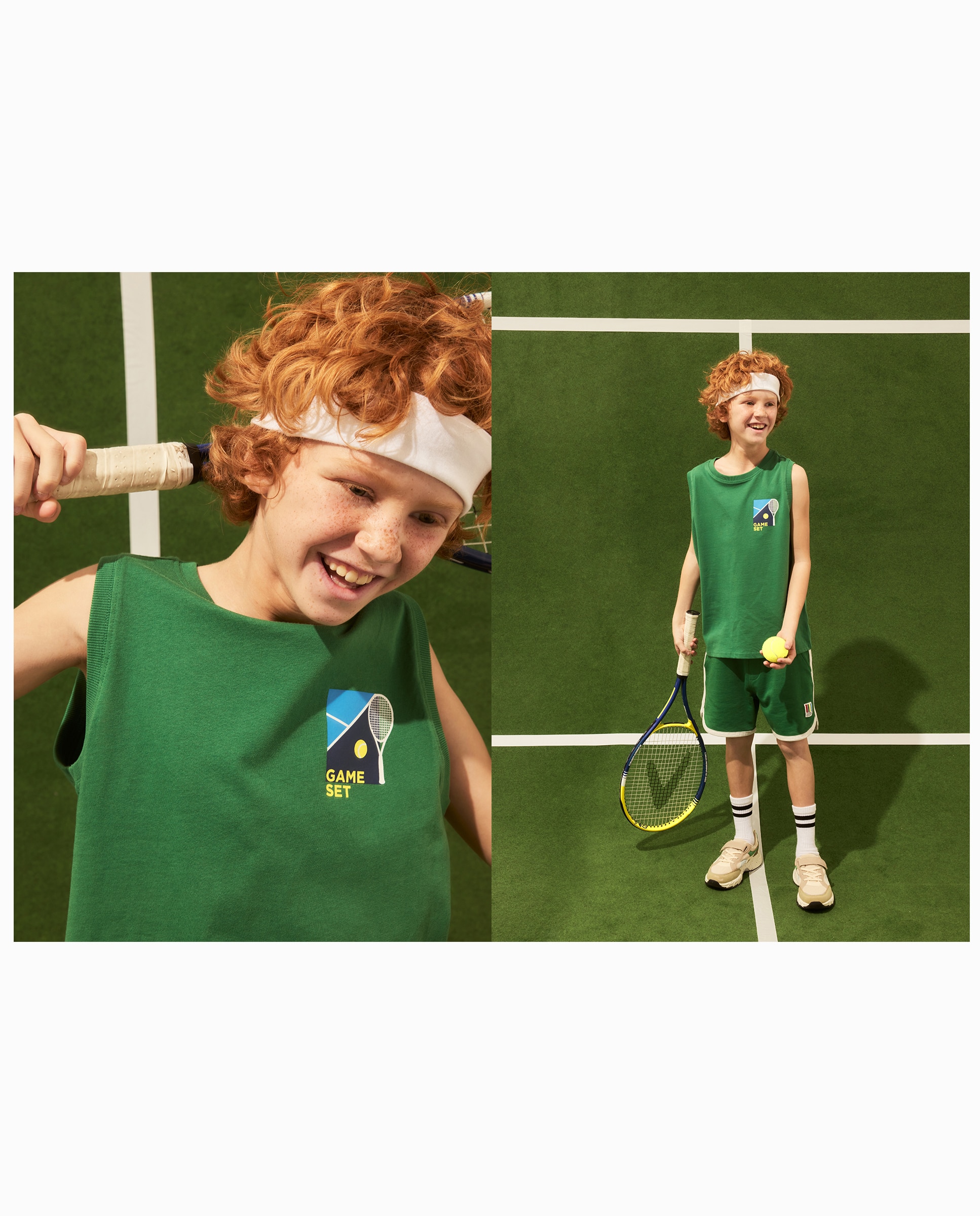 Camiseta sin mangas estampado sporty de niño - Kids El Corte Inglés - 530 Verde oscuro 530 Verde oscuro-1